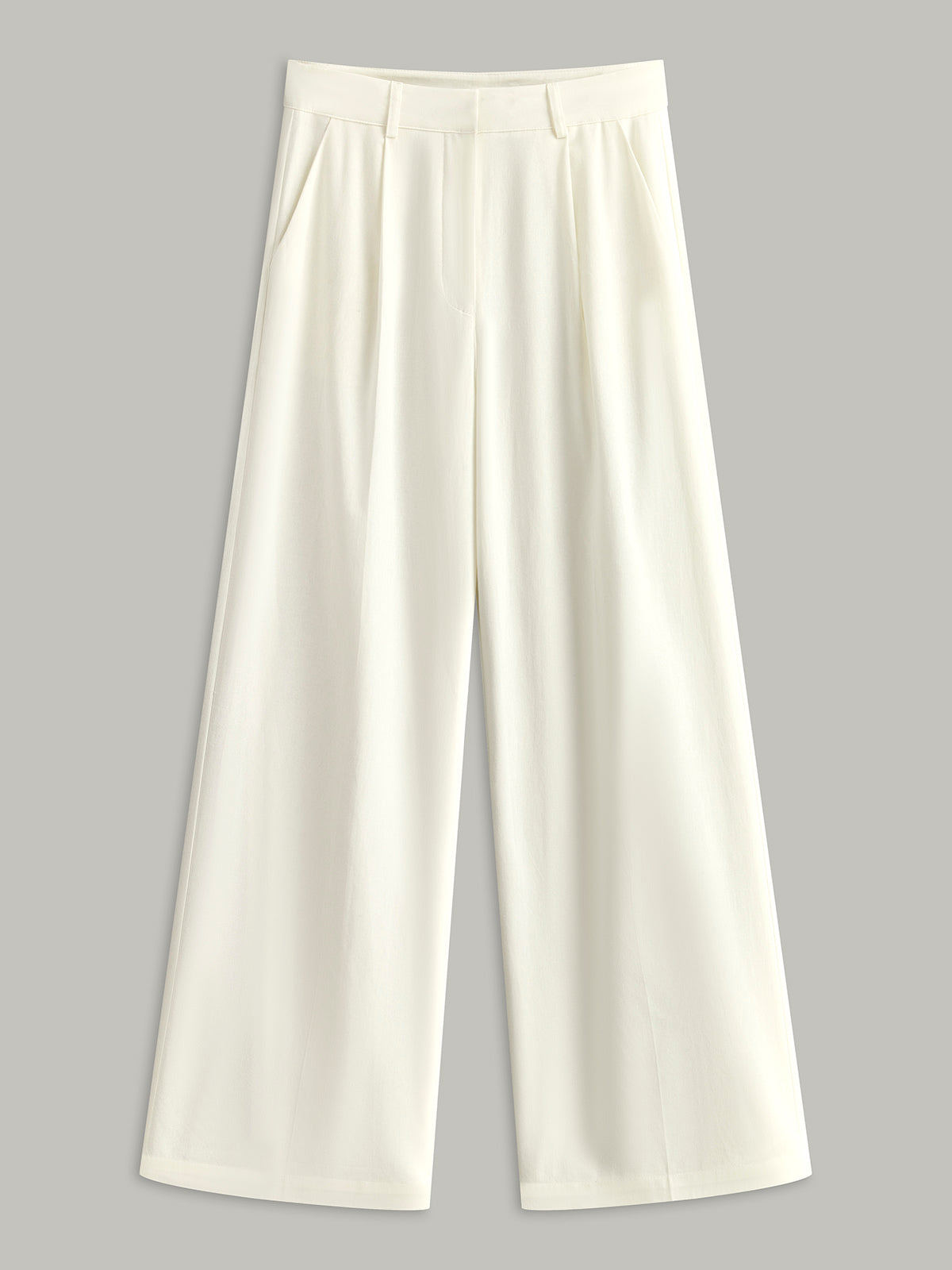 Cotton & Linen High-Waisted Pocketed Pants-Chicvia