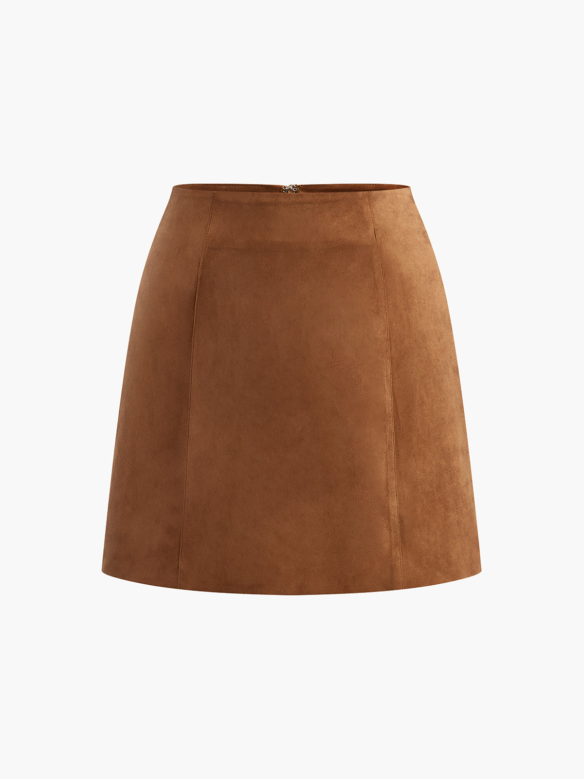 Minimalist Suede Effect Mini Skirt-Chicvia