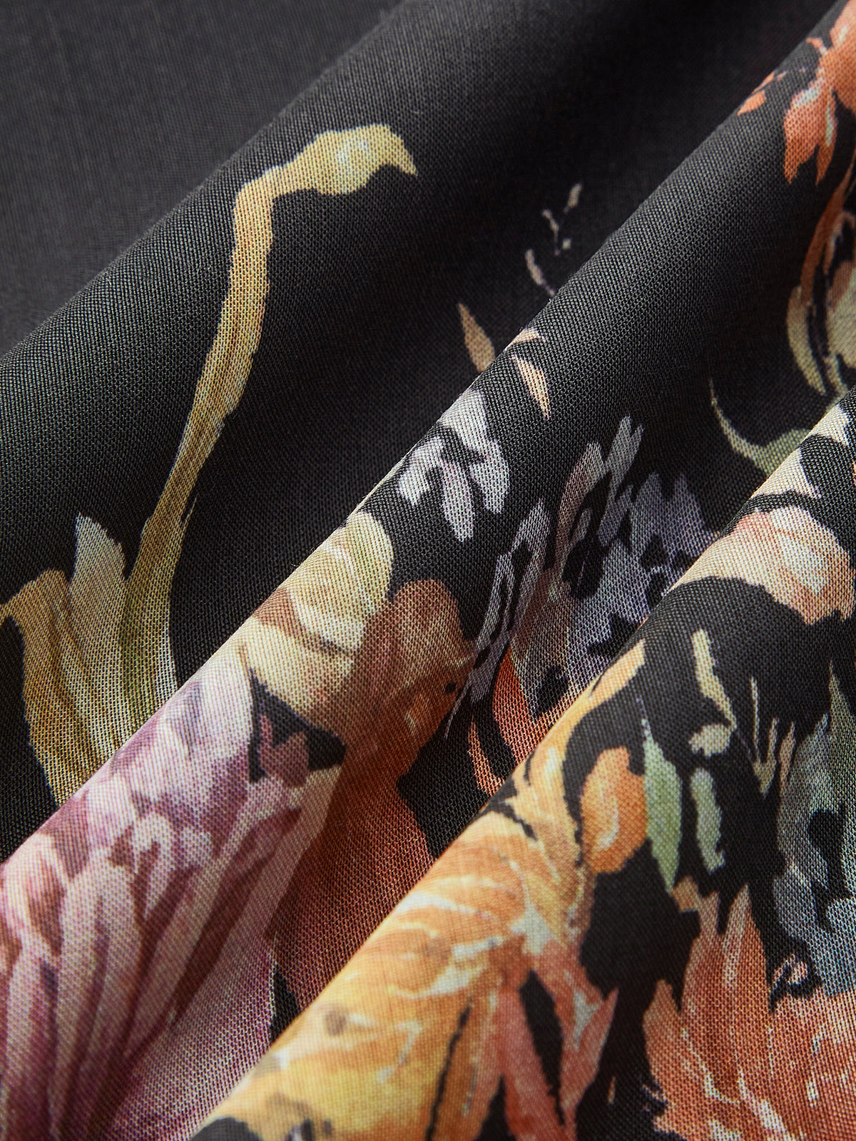 Floral Print Tie-Front Dress-Chicvia