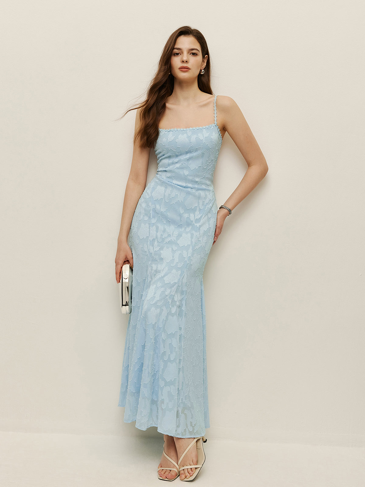 Lace-Up Back Floral Lace Dress-Chicvia