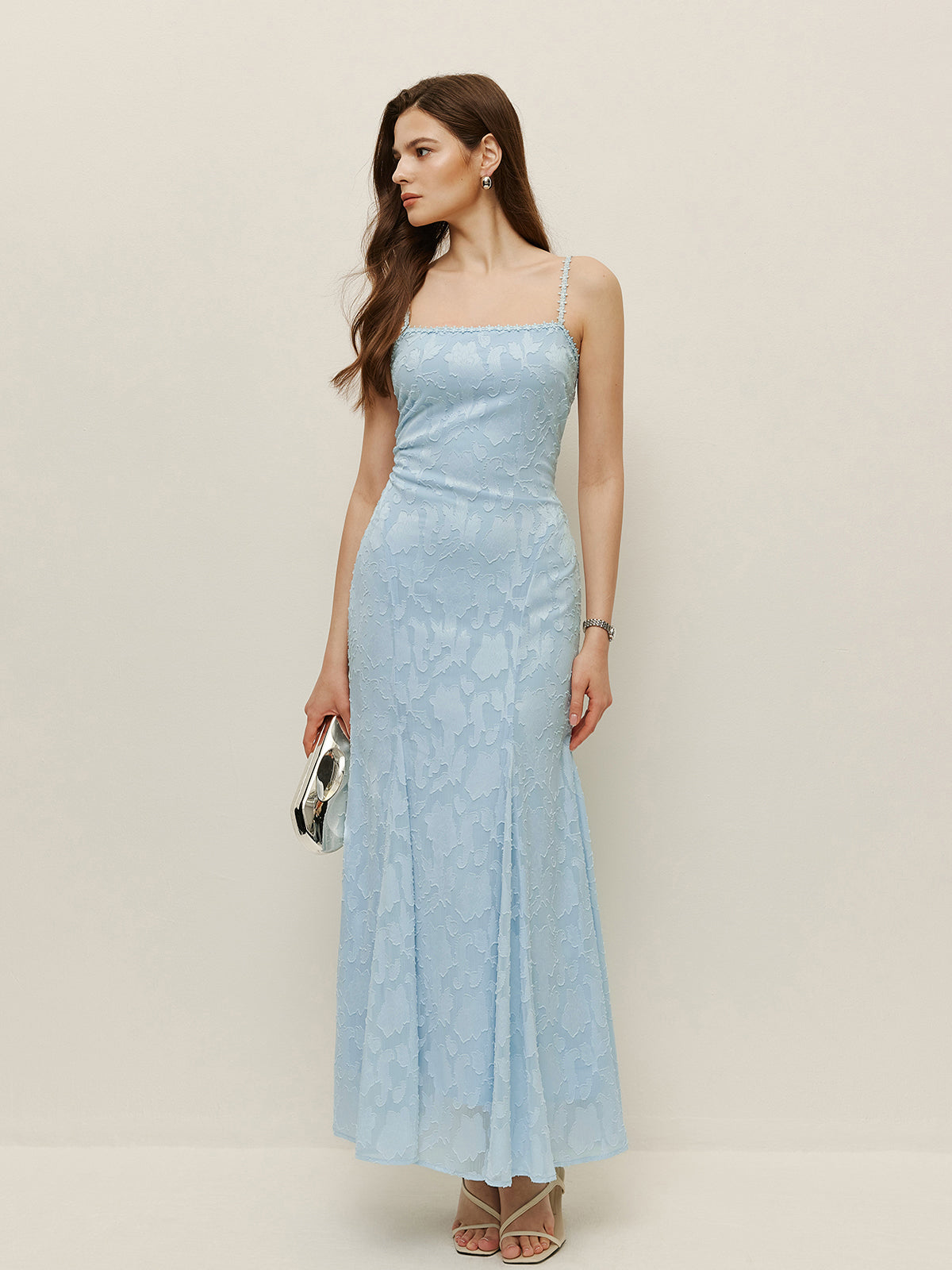 Lace-Up Back Floral Lace Dress-Chicvia