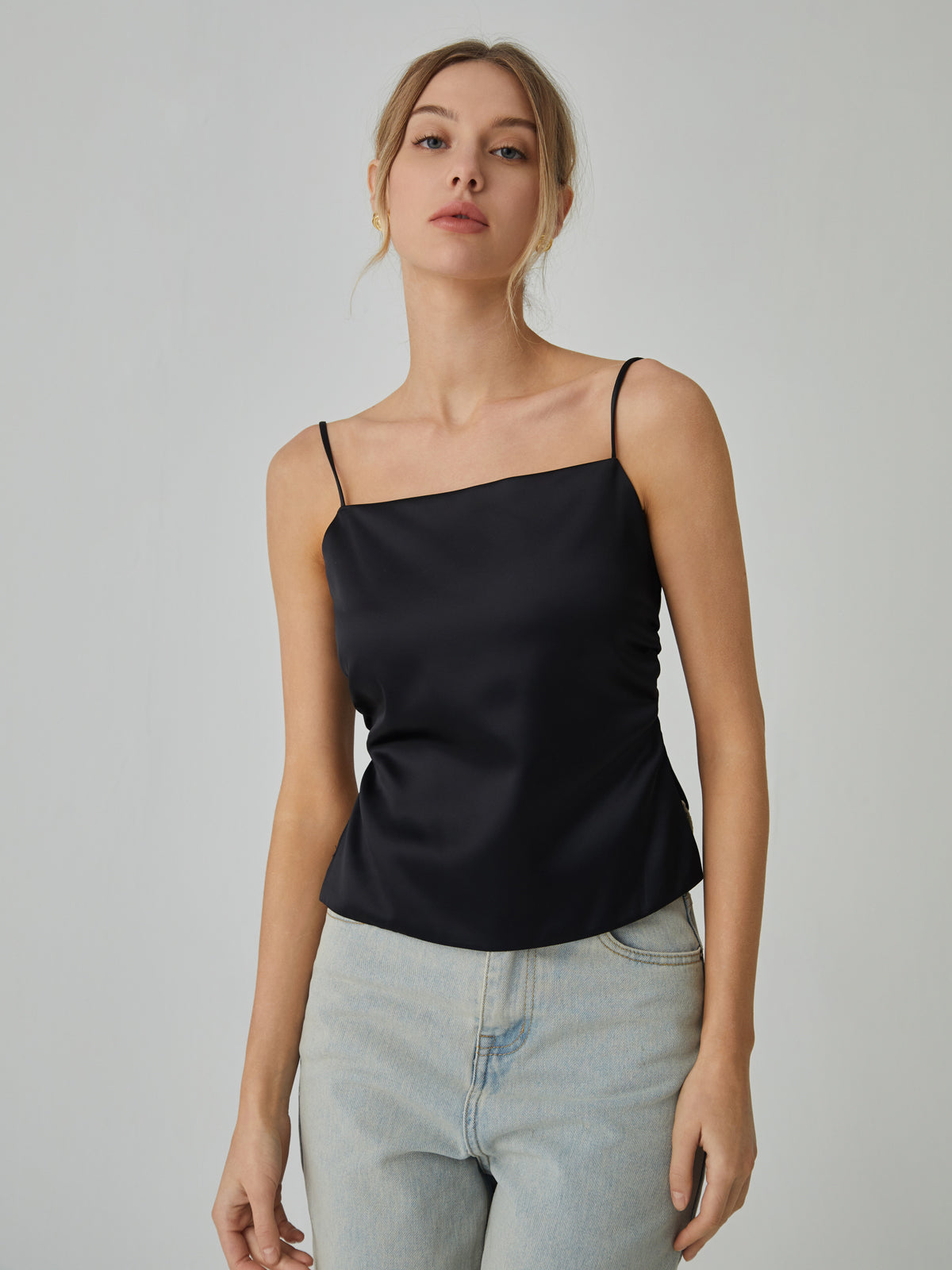 Knotted Backless Cami Top-Chicvia