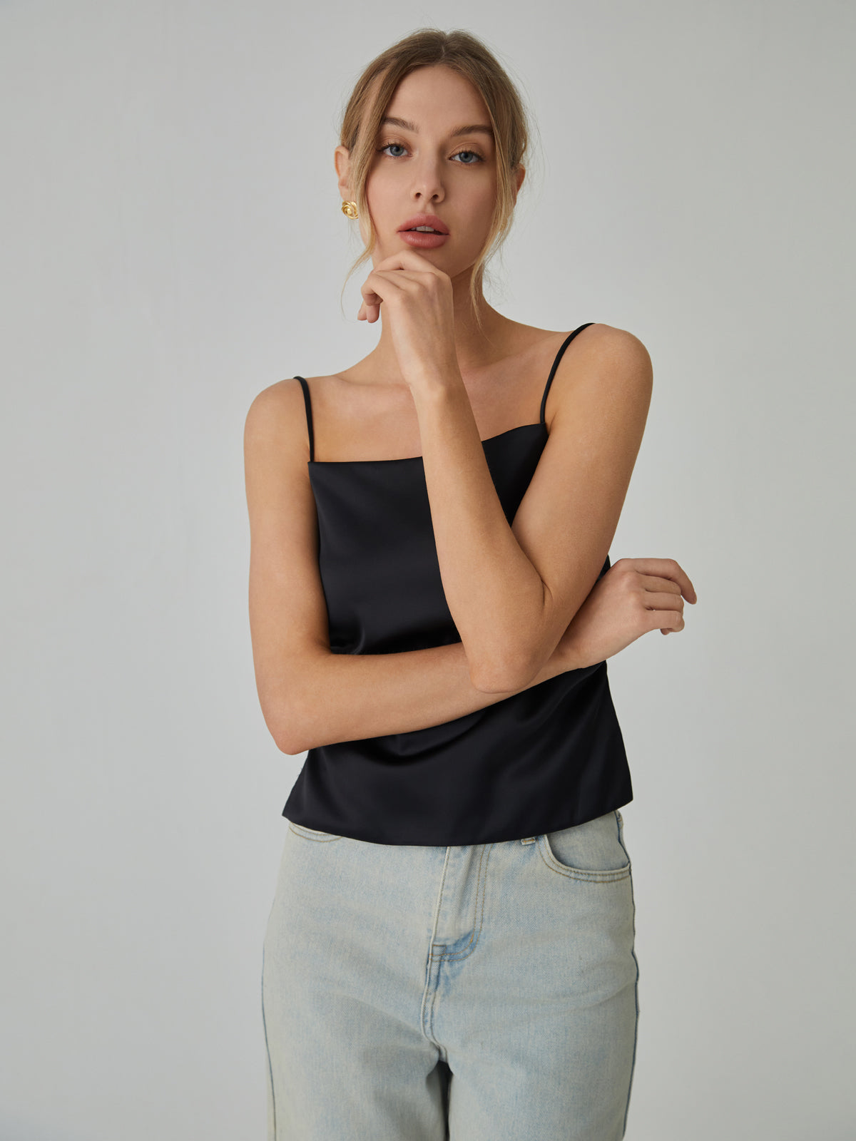 Knotted Backless Cami Top-Chicvia