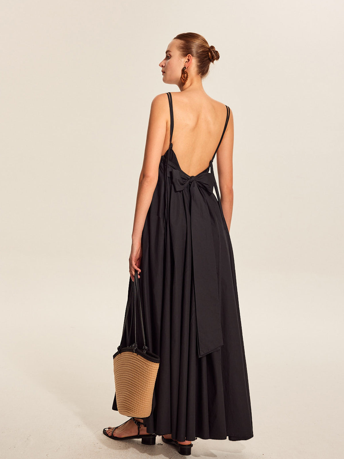 Double Strap V-Neck Cami Dress-Chicvia