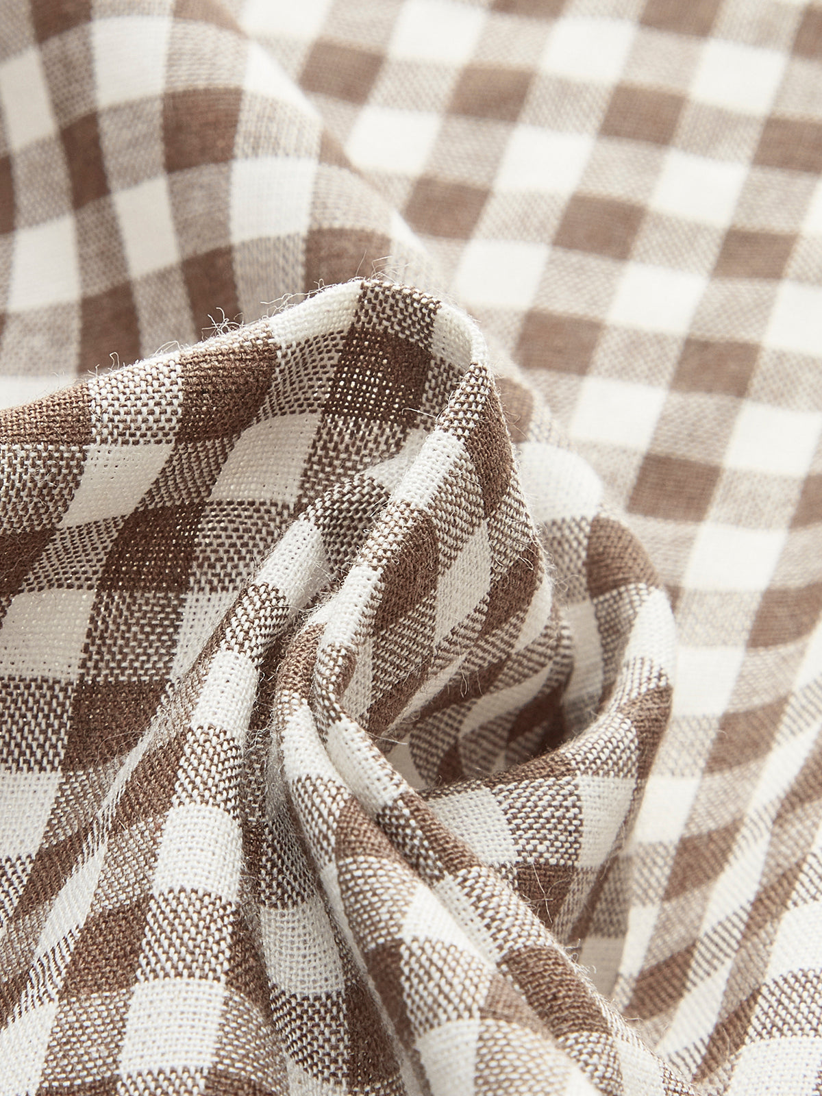 Gingham Tie-Front Peplum Top-Chicvia