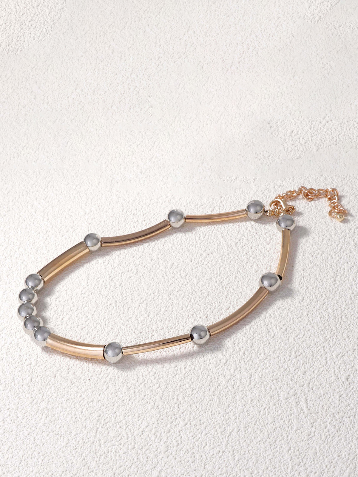 Minimalist Two-Tone Metal Necklace-Chicvia