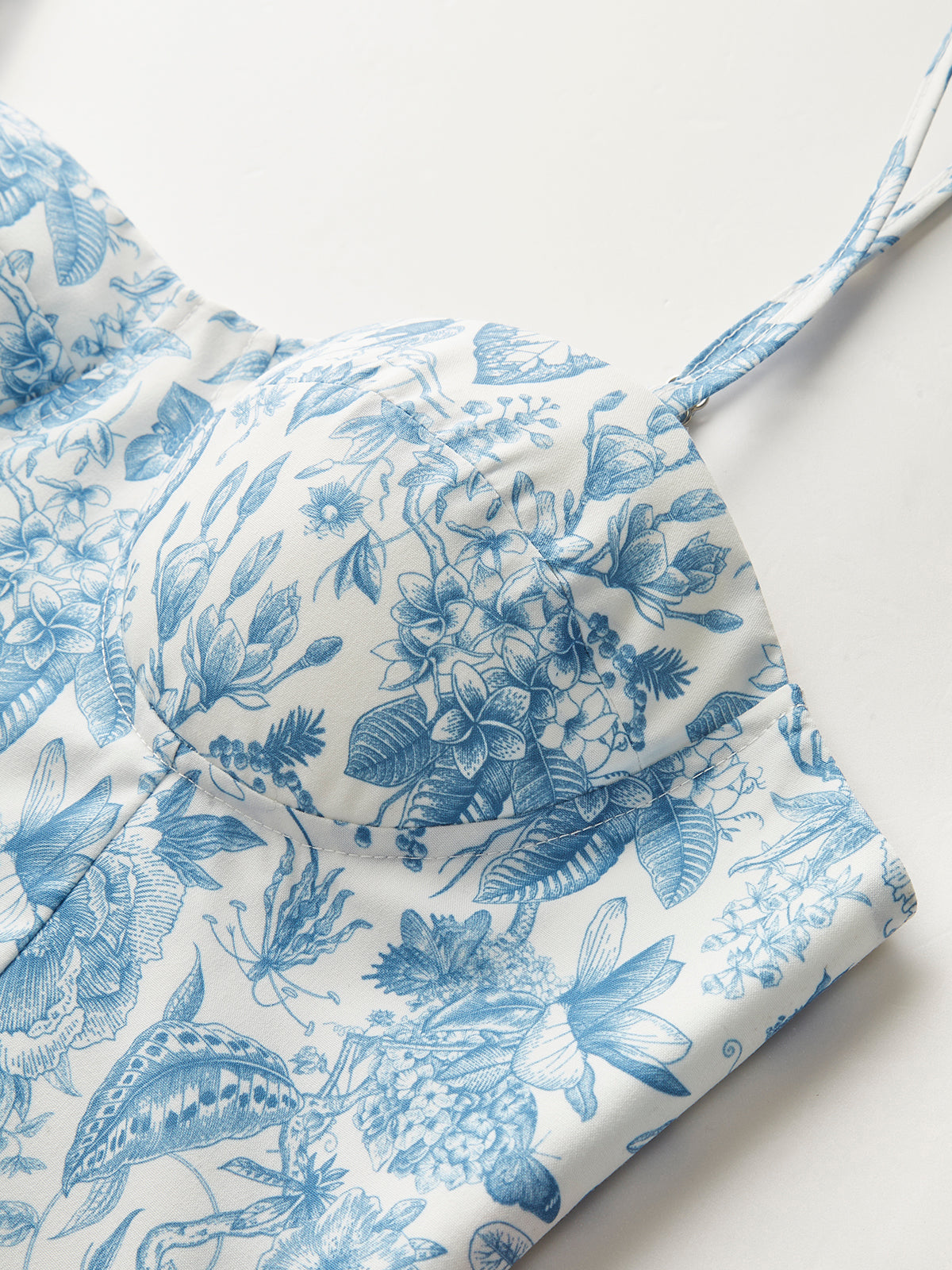 Floral Print Corset Crop Top-Chicvia