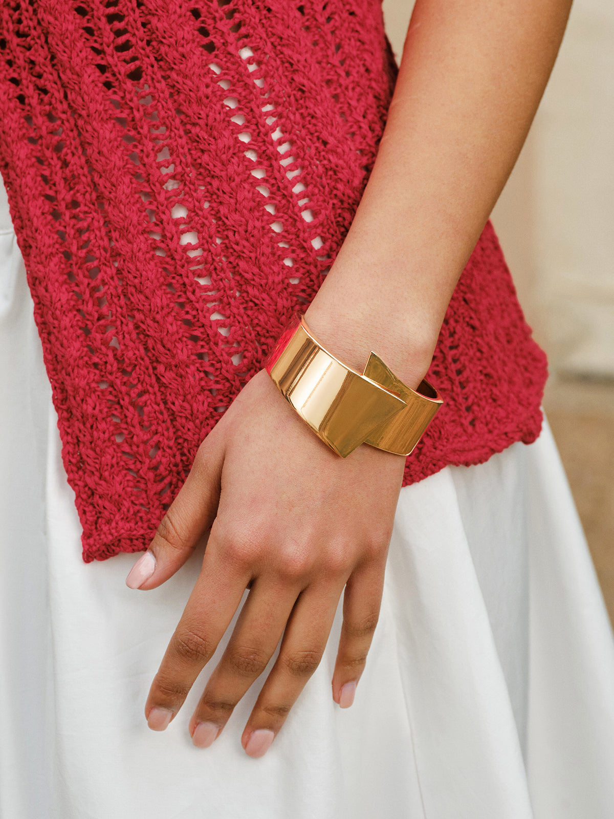Geometric Metal Cuff Bracelet-Chicvia