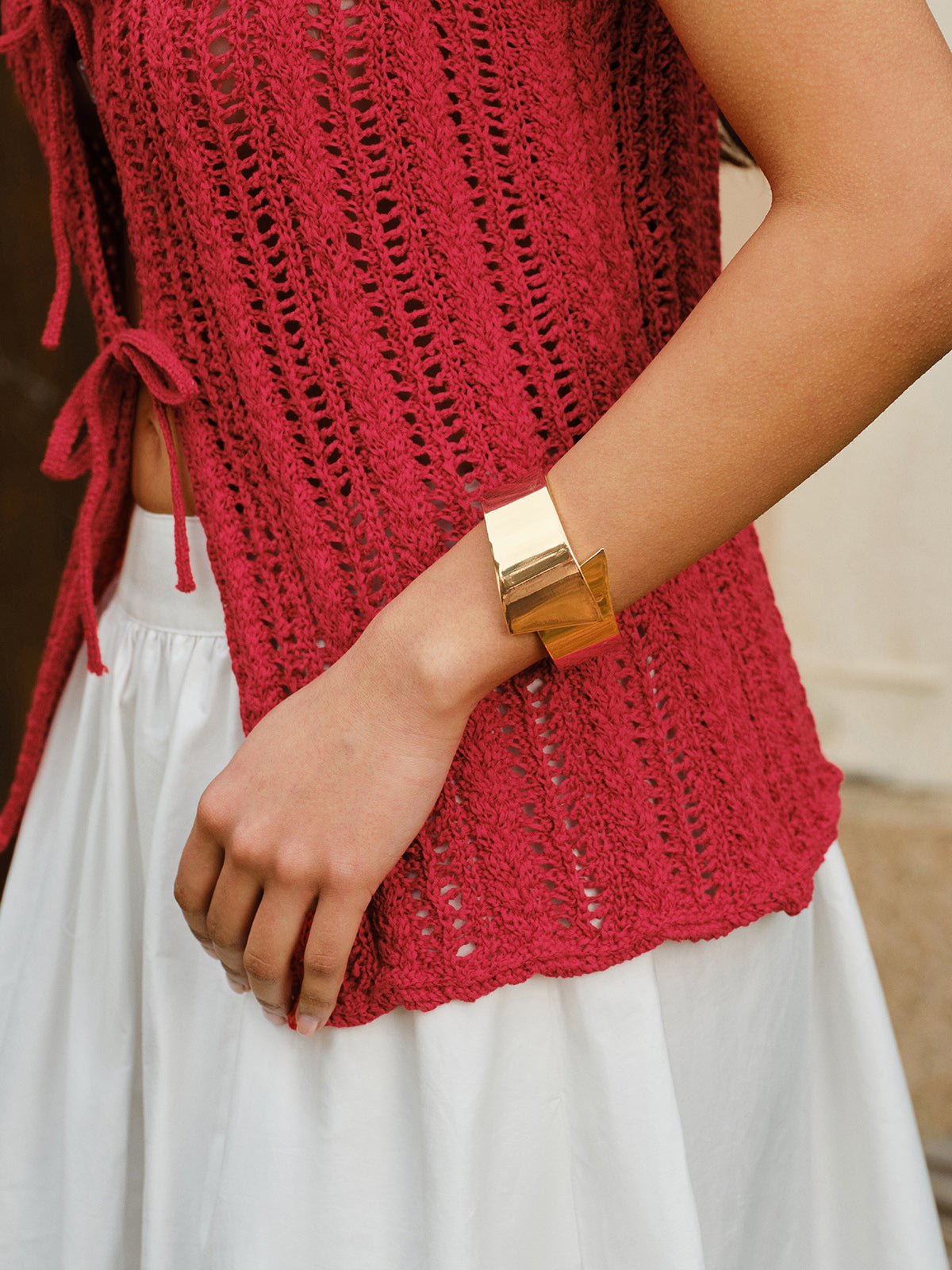 Geometric Metal Cuff Bracelet-Chicvia