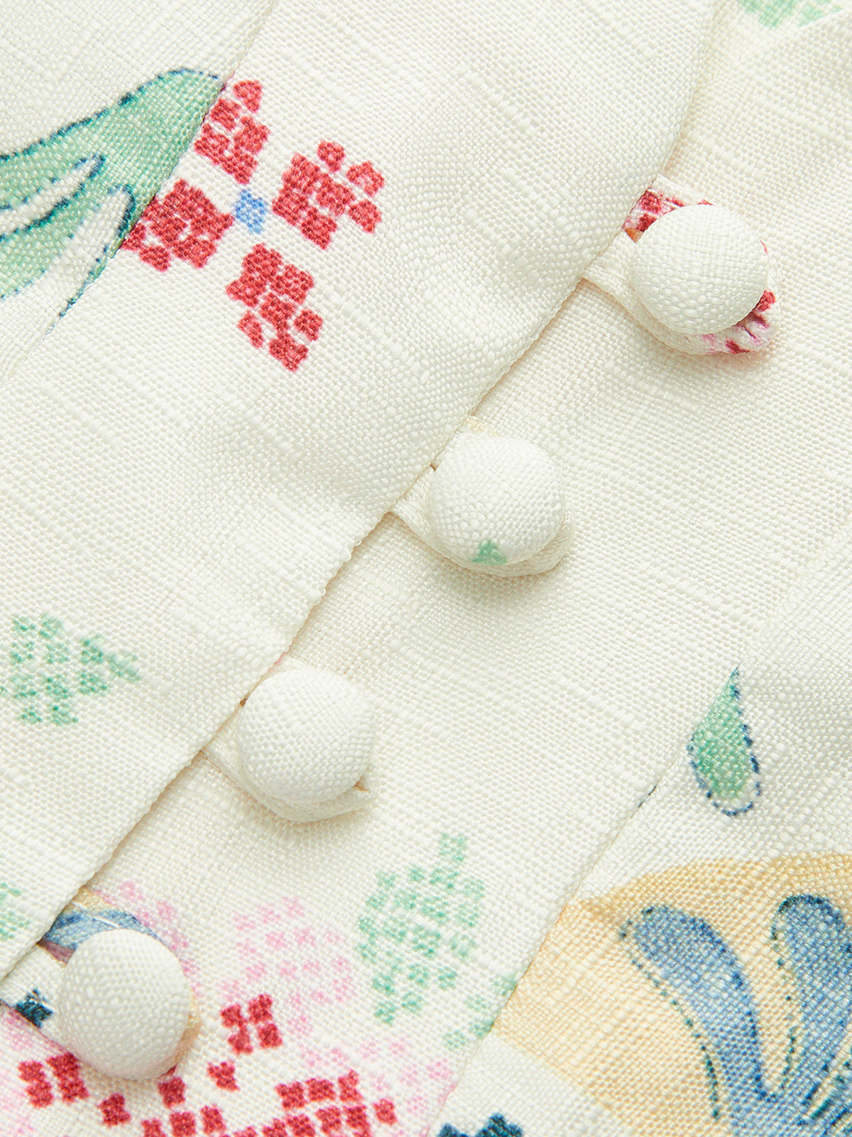 Floral Embroidered Button Detail Vest-Chicvia