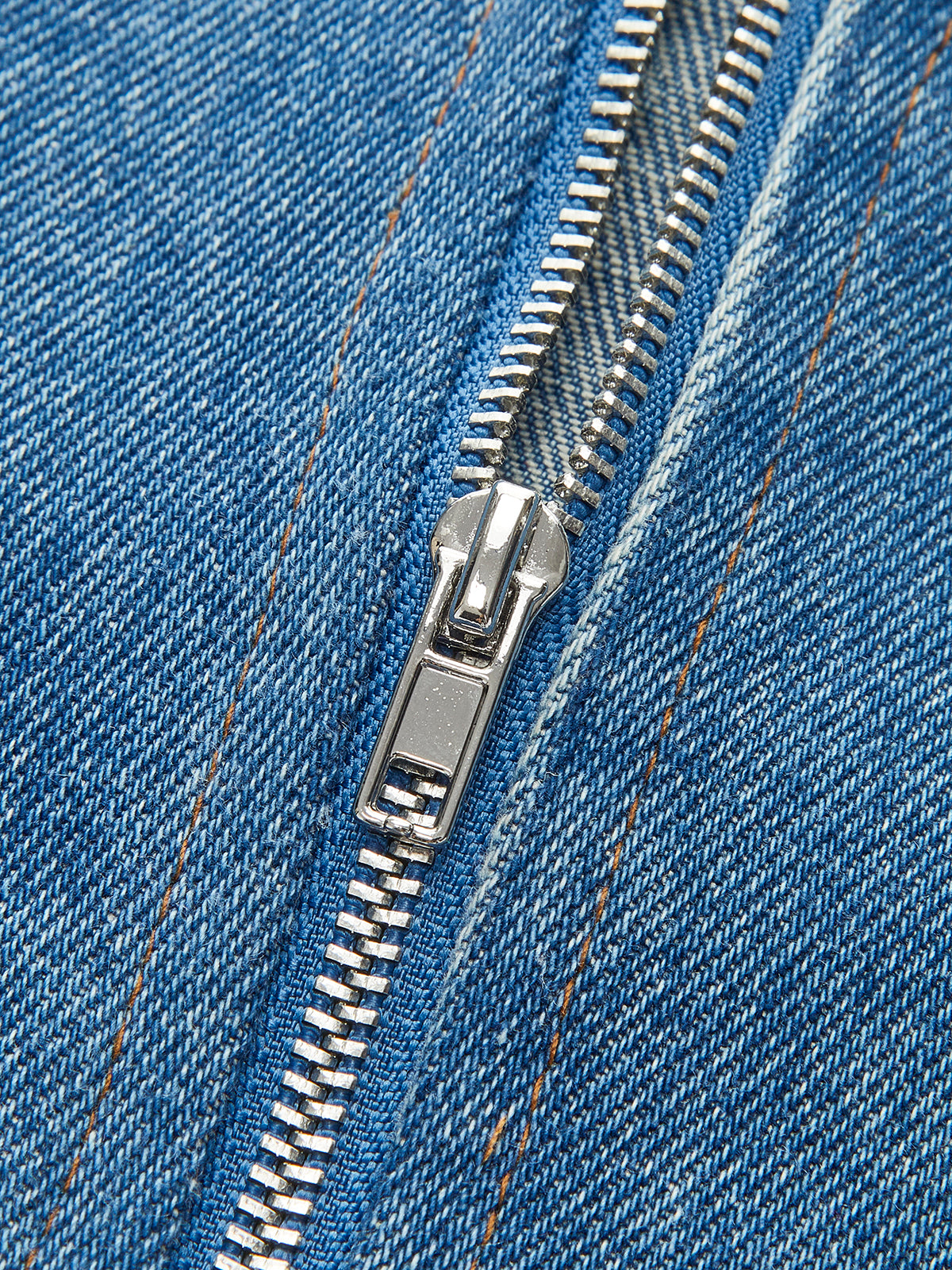 Denim Panel Contrast Strap Corset Top-Chicvia