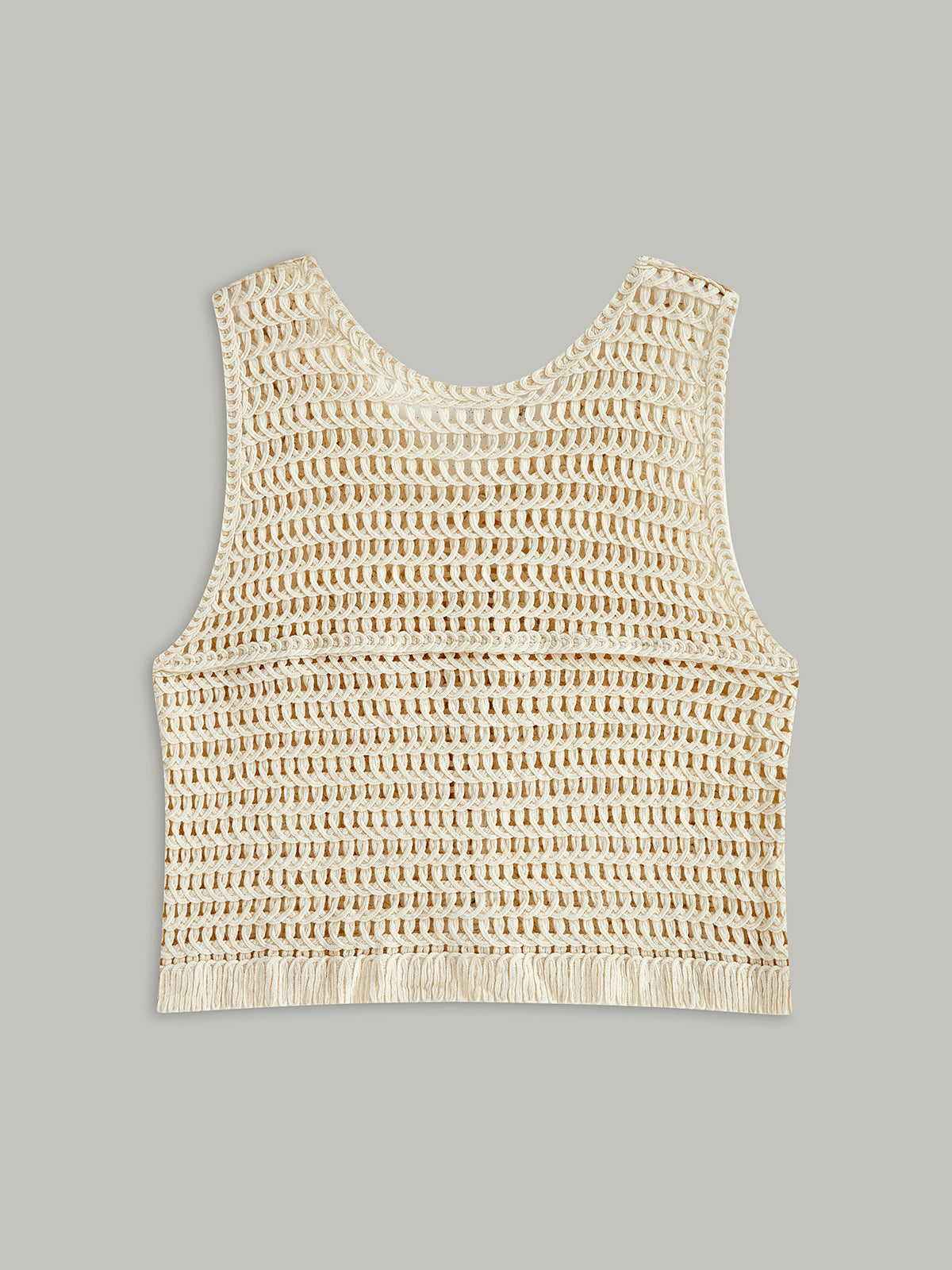 Crochet Buttoned Vest-Chicvia