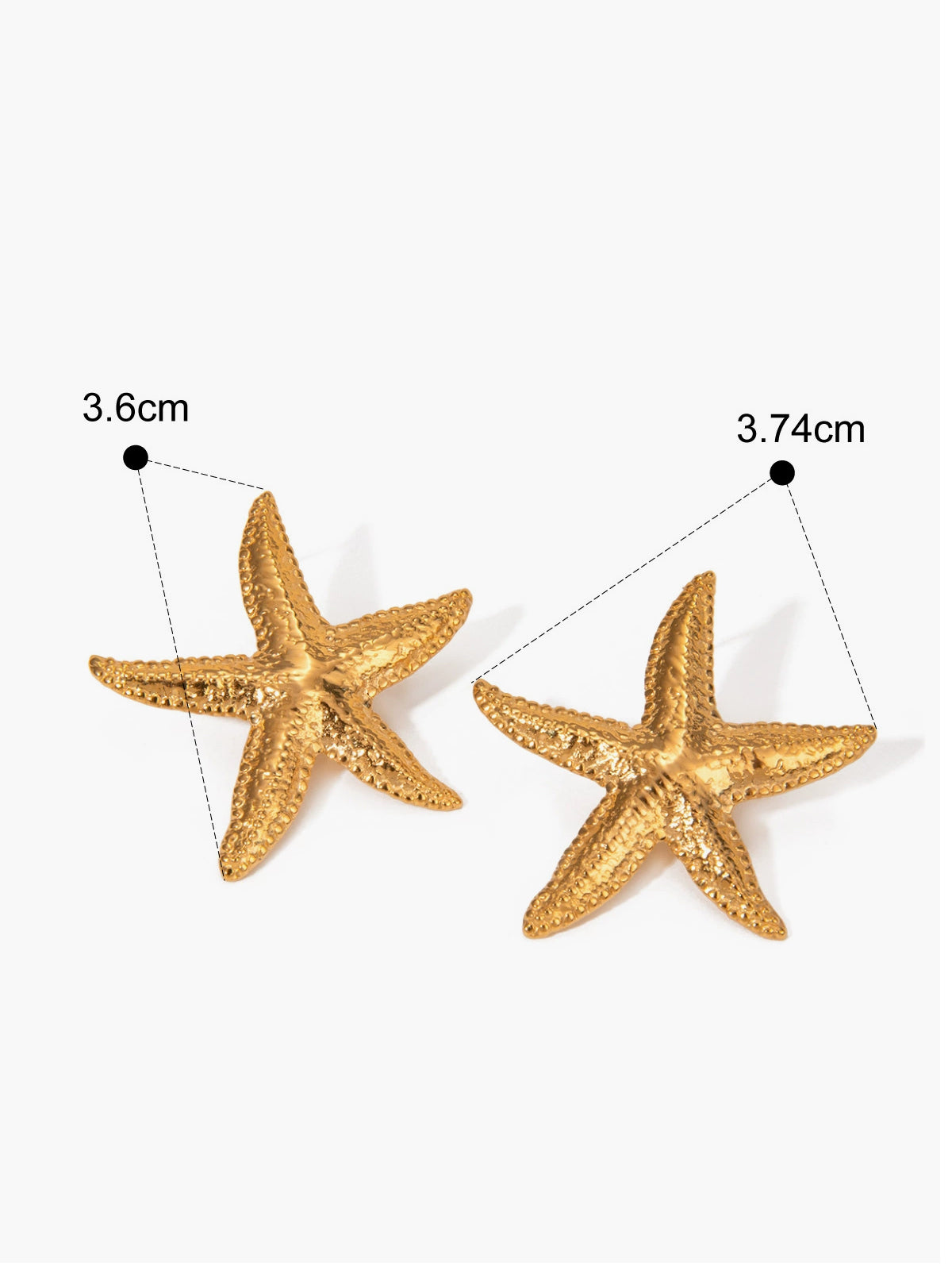 Gold Starfish Stud Earrings-Chicvia