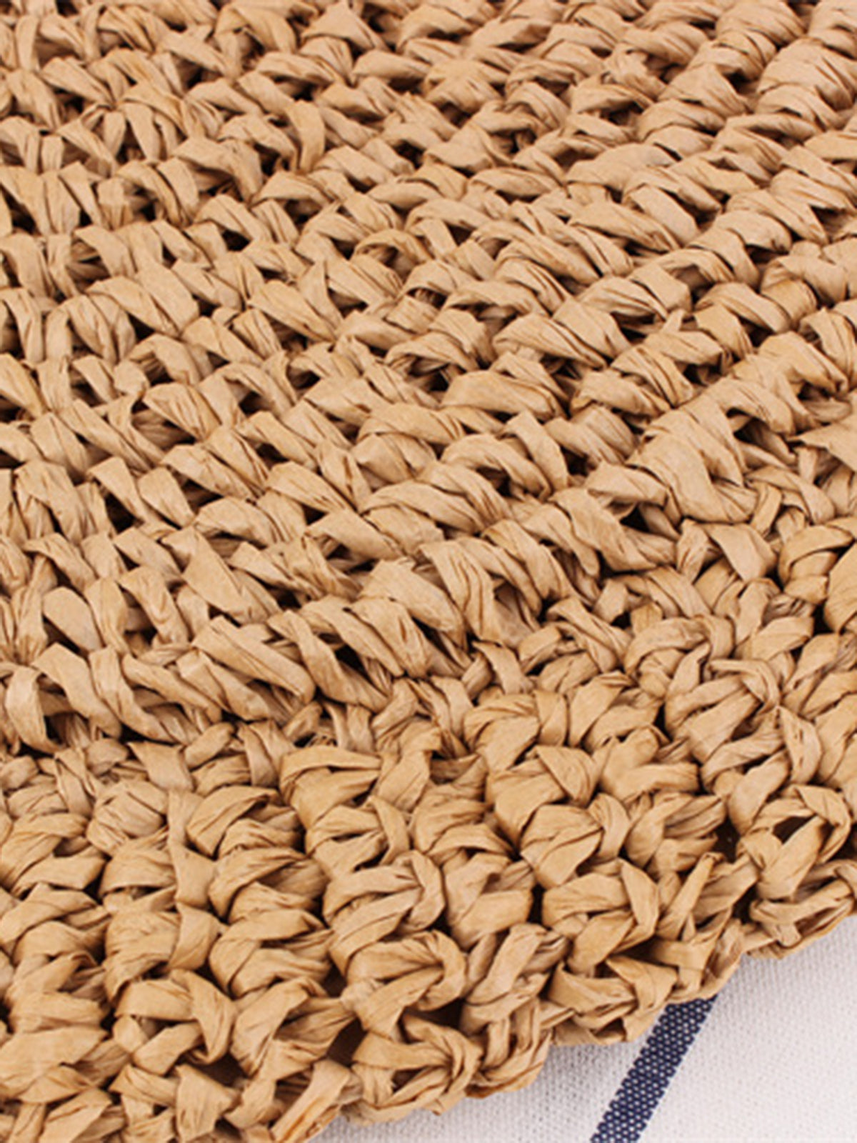 Crochet Circular Straw Tote Bag-Chicvia