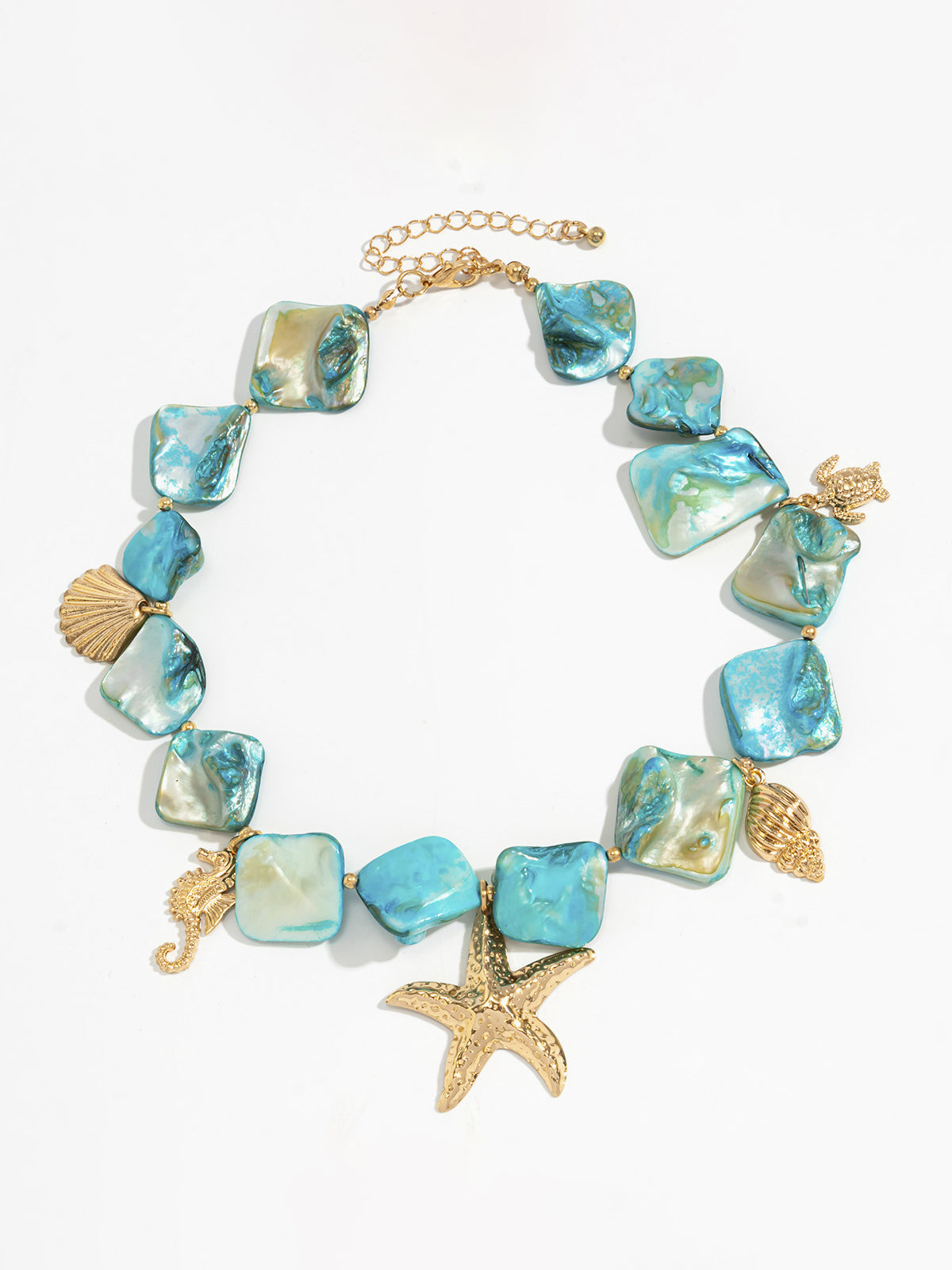 Ocean-Inspired Shell and Starfish Necklace-Chicvia