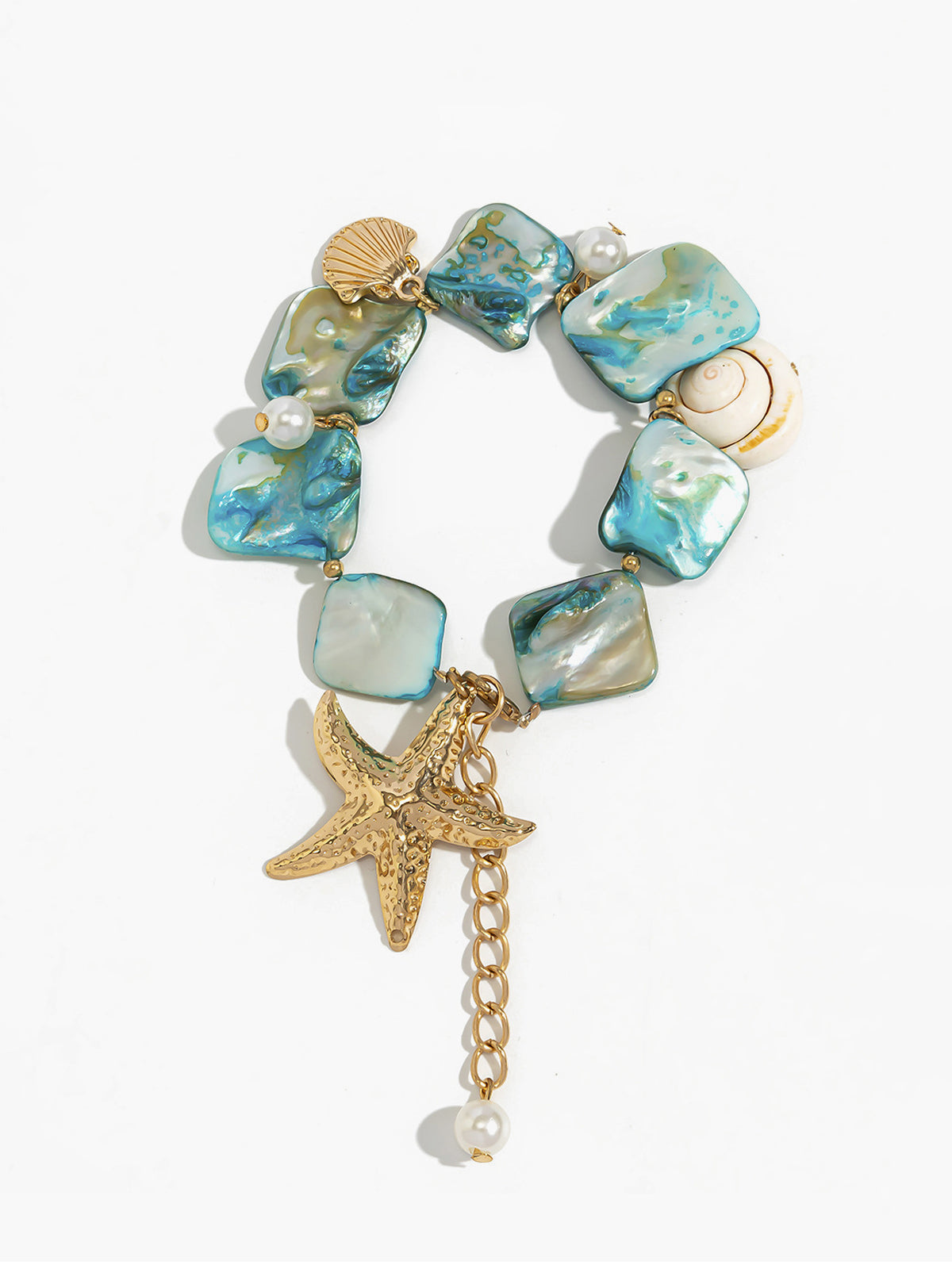 Ocean Charm Starfish Bracelet With Pearl Detail-Chicvia