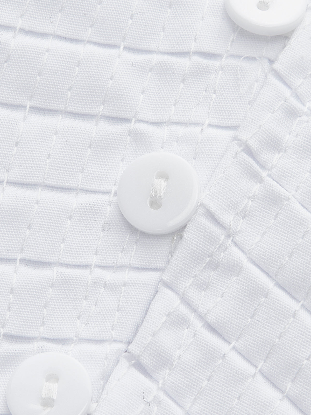 Pleated V-Neck Button-Detail Top-Chicvia