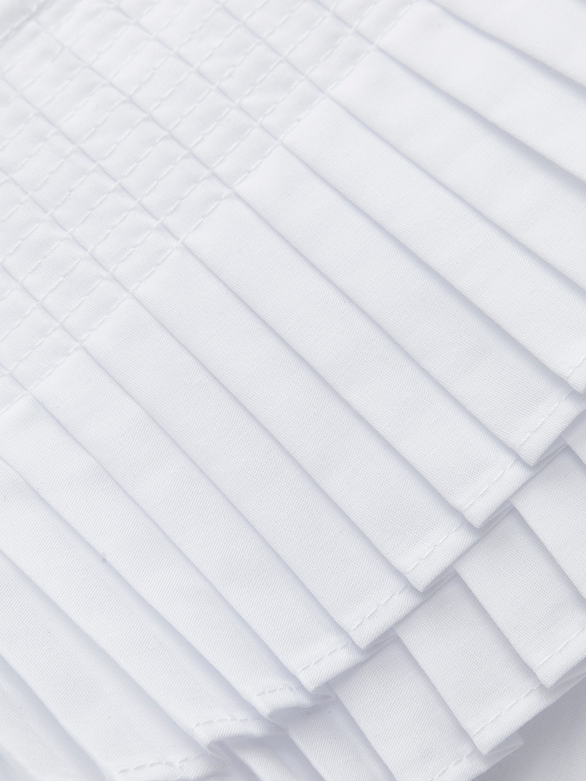 Pleated V-Neck Button-Detail Top-Chicvia