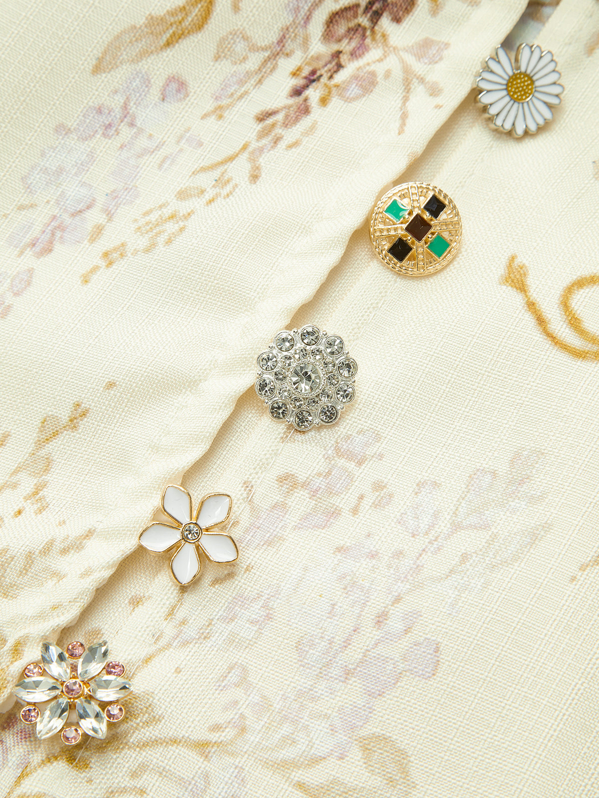 Floral Print Puffed Sleeve Dress With Belt-Chicvia