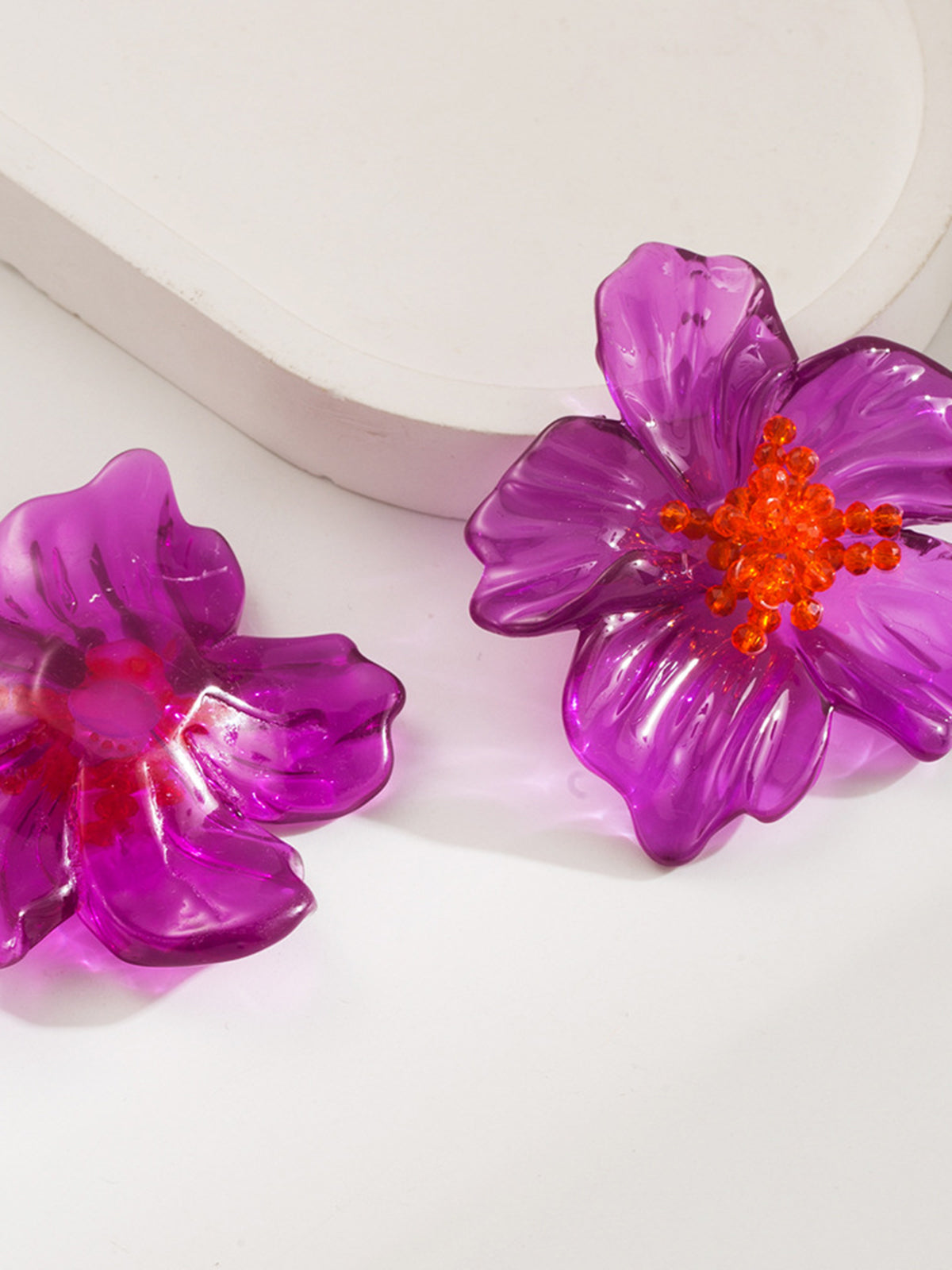 Flower-Shaped Resin Earrings-Chicvia