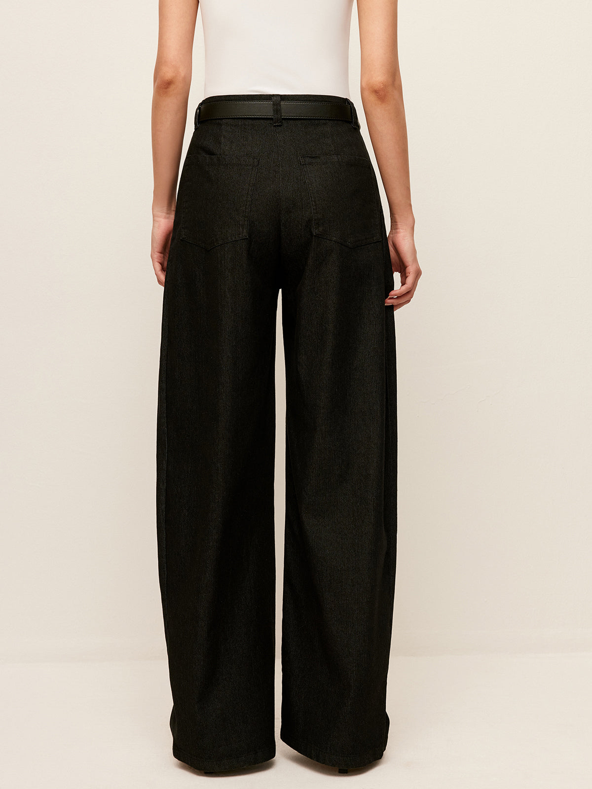 Mid-Waist Pockets Pants Without Belt-Chicvia