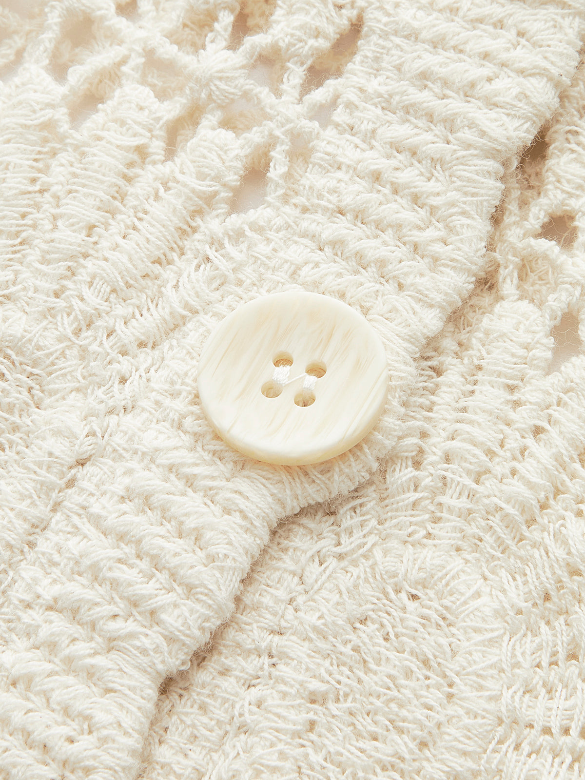 Crochet Floral Button-Front Cardigan-Chicvia