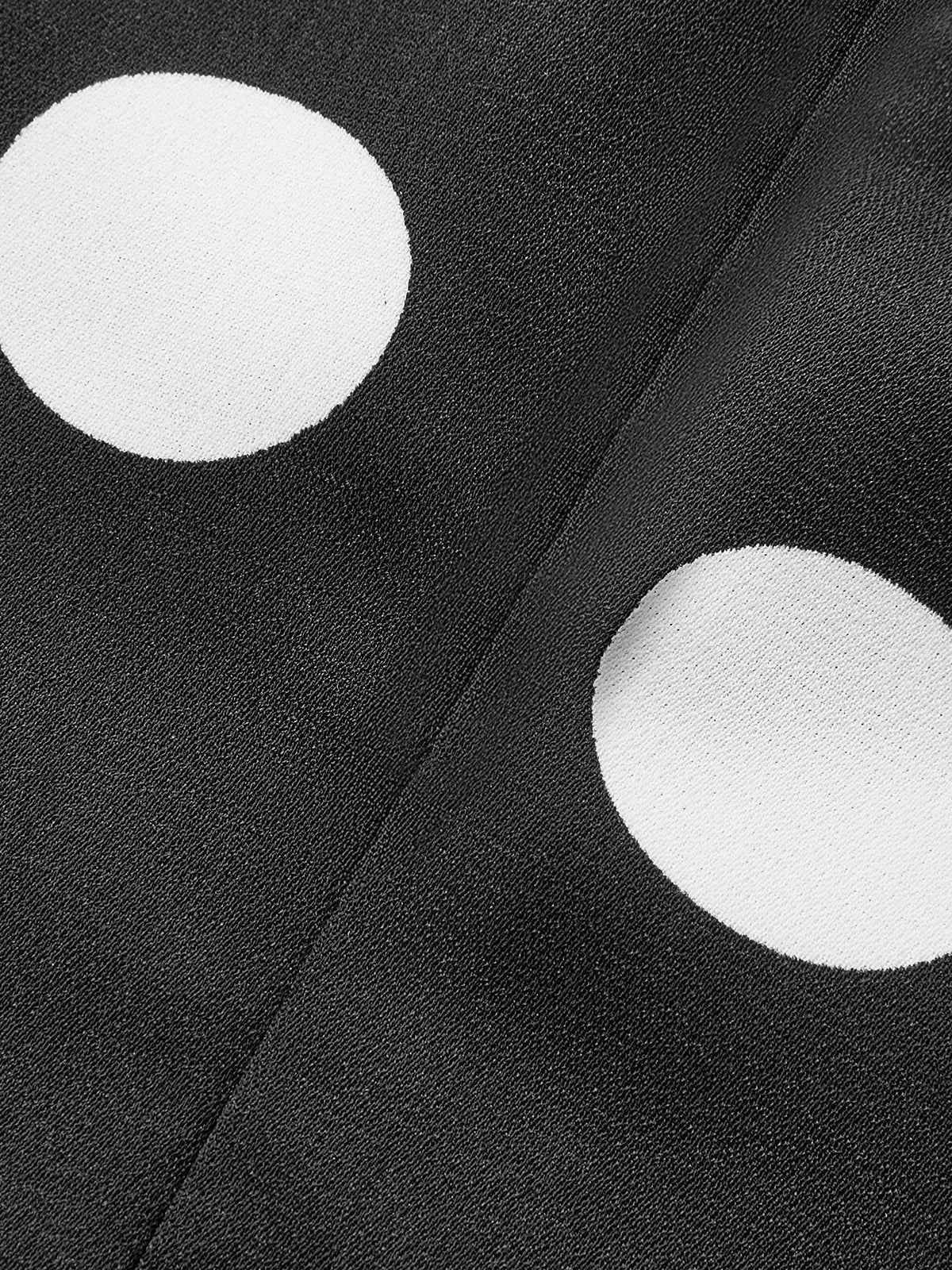 One-Shoulder Polka Dot Peplum Dress-Chicvia