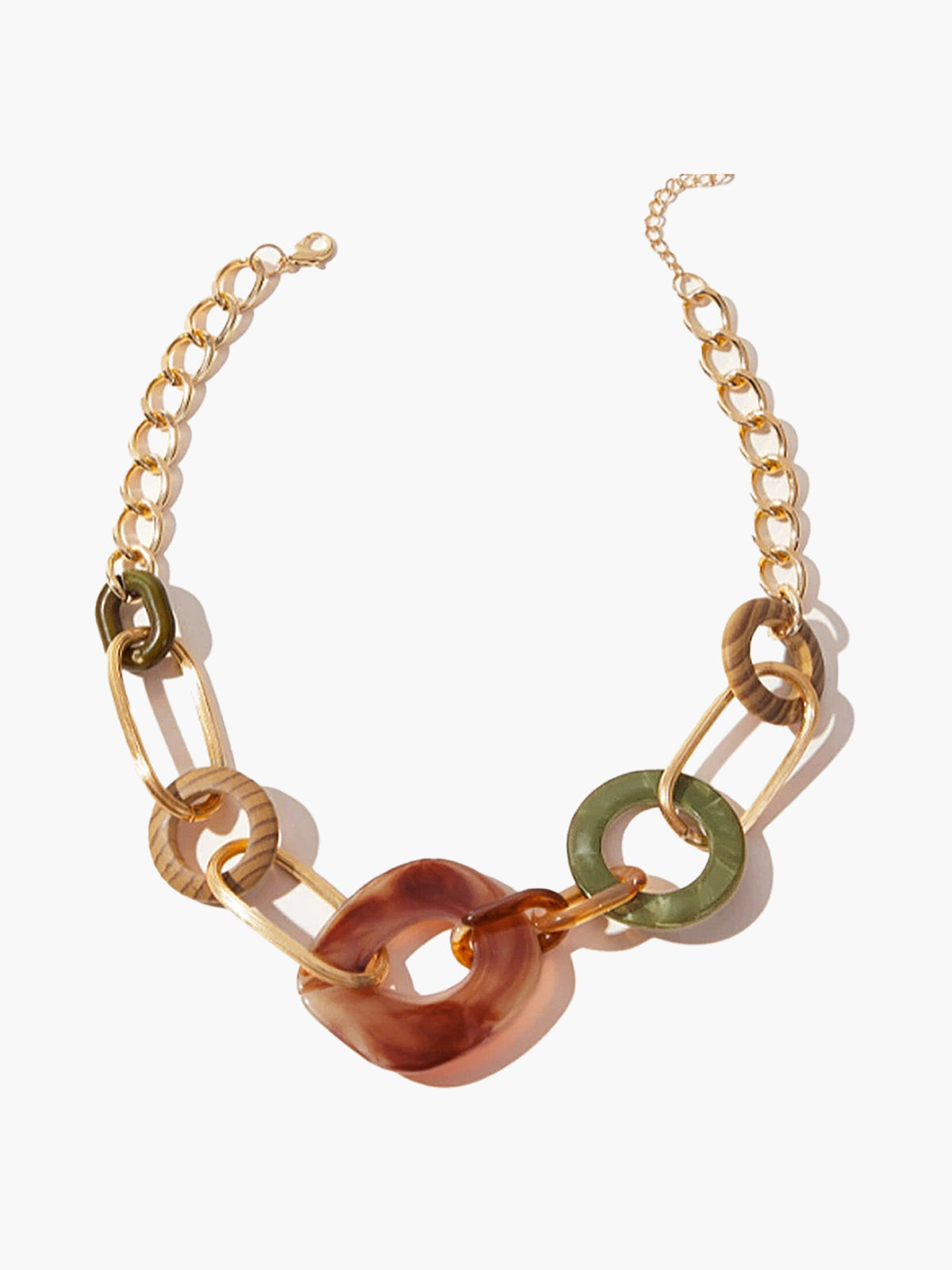 Gold-Tone Layered Chain Necklace-Chicvia