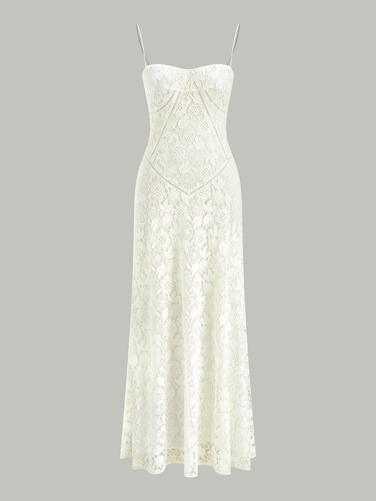 Lace Spaghetti Strap Dress-Chicvia