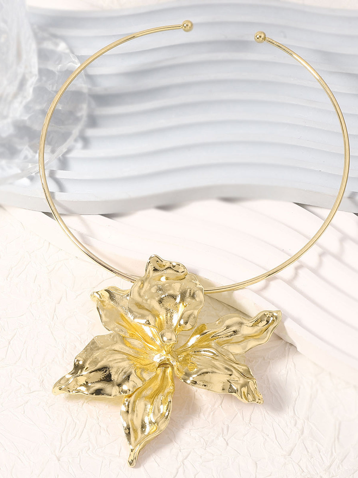 Floral Statement Choker Necklace-Chicvia