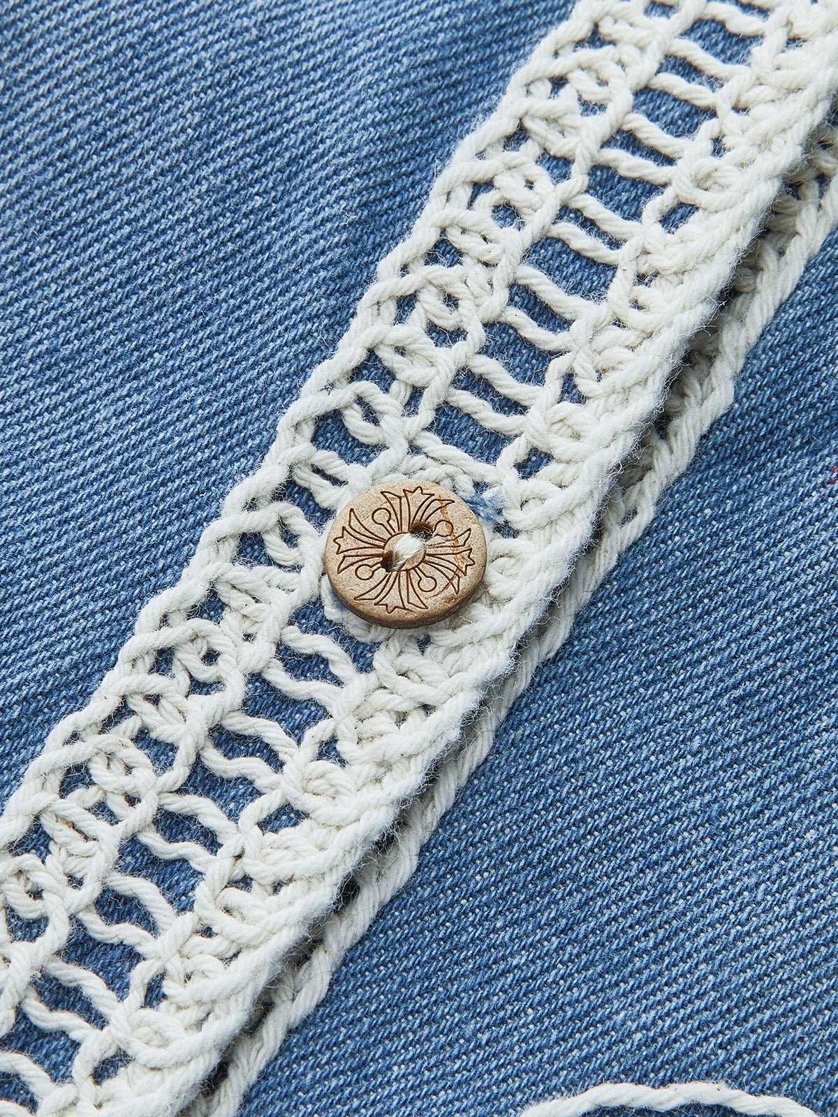 Embroidered Denim Button Vest-Chicvia