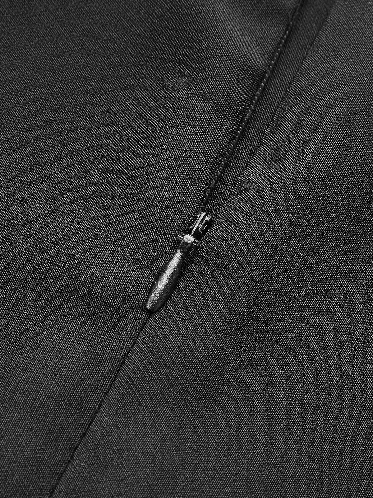 Cut-Out Side Metal Detail Zipper T-Shirt-Chicvia