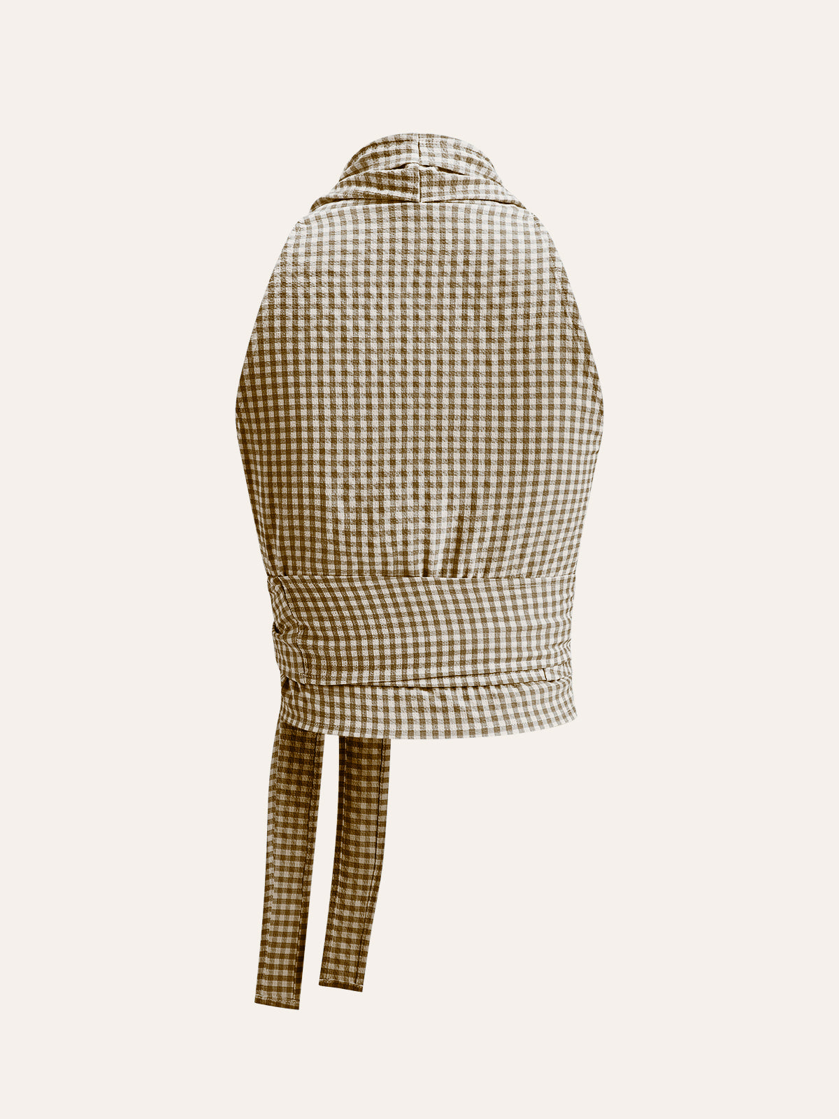 Gingham Halter Wrap Top-Chicvia