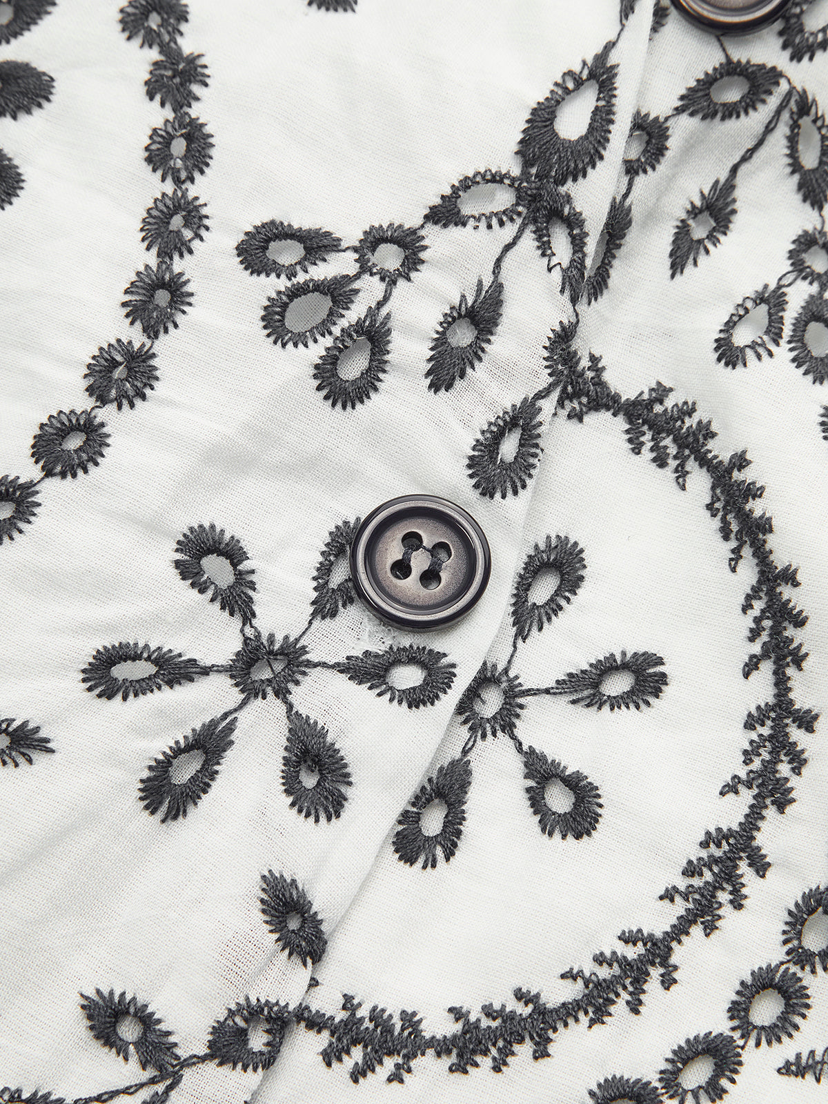 Embroidered V-Neck Belted Dress-Chicvia