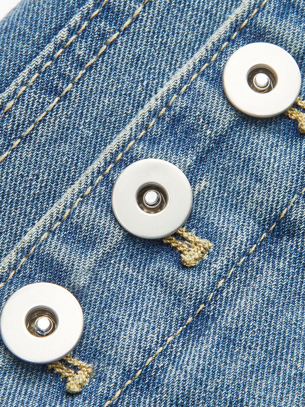 Mid-Waist Decor Button Zipper Flare Denim Jeans-Chicvia