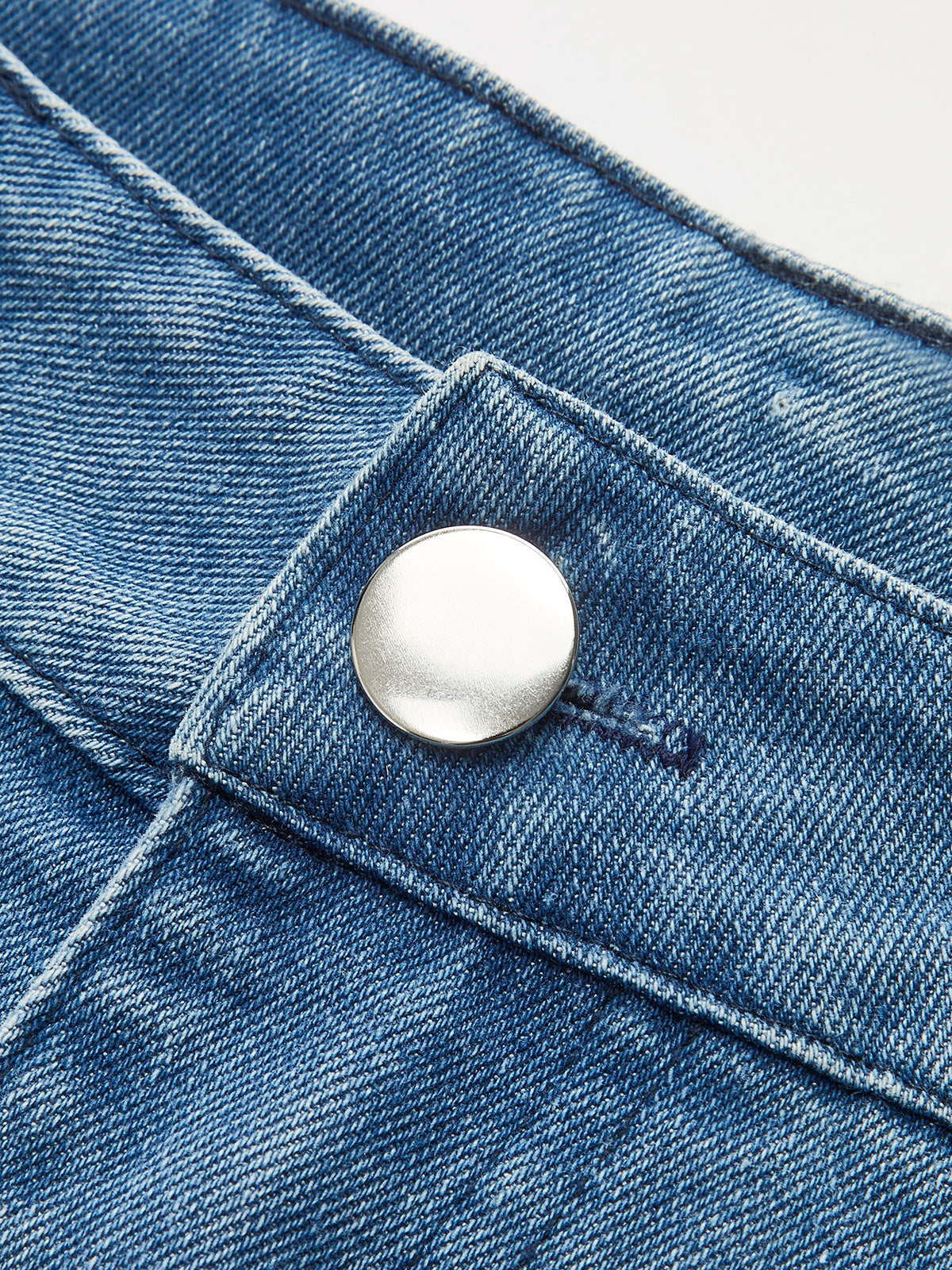 Mid-Waist Color Block Denim Pants-Chicvia