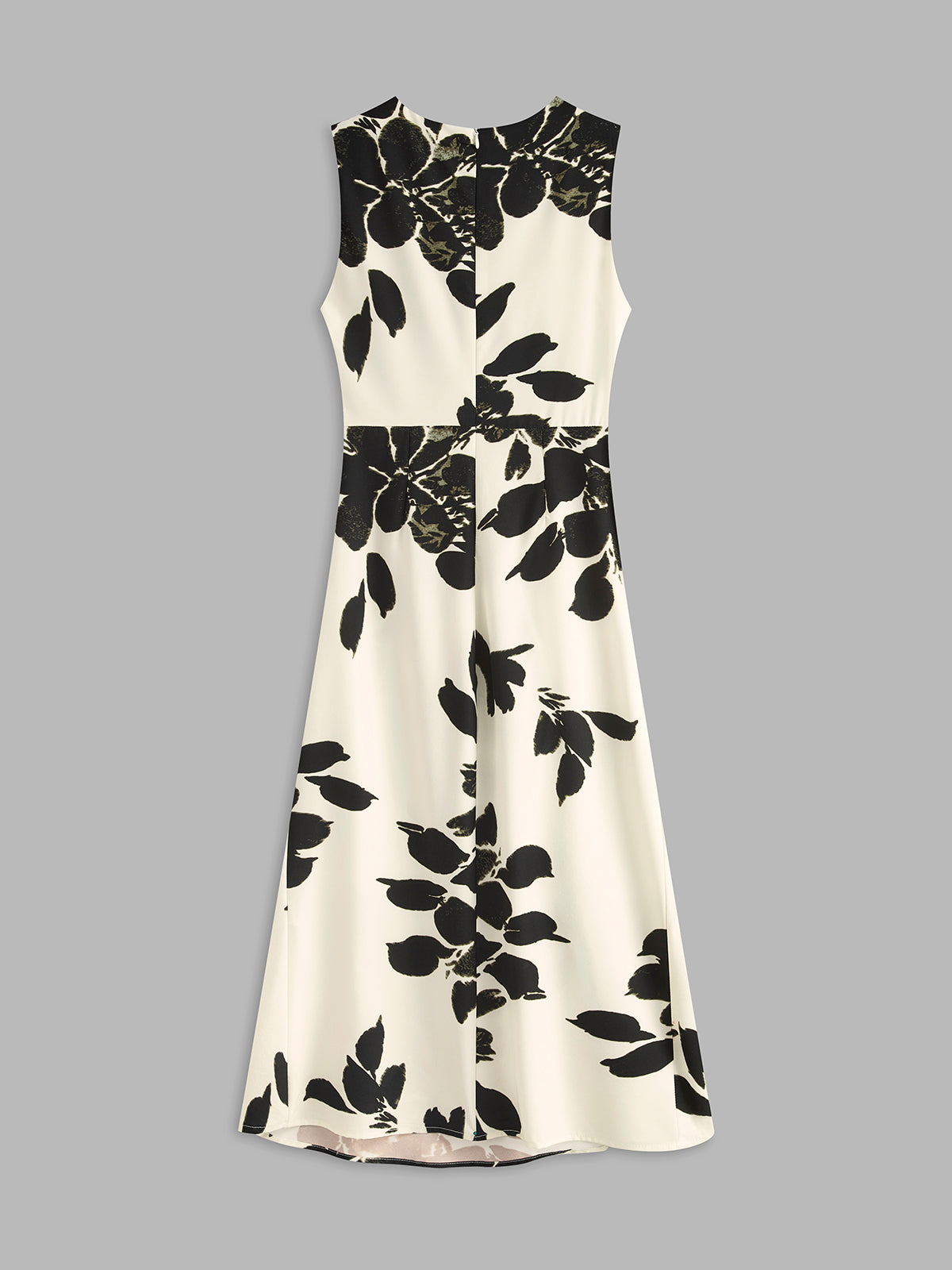 Floral Print Sleeveless Pleated Dress-Chicvia