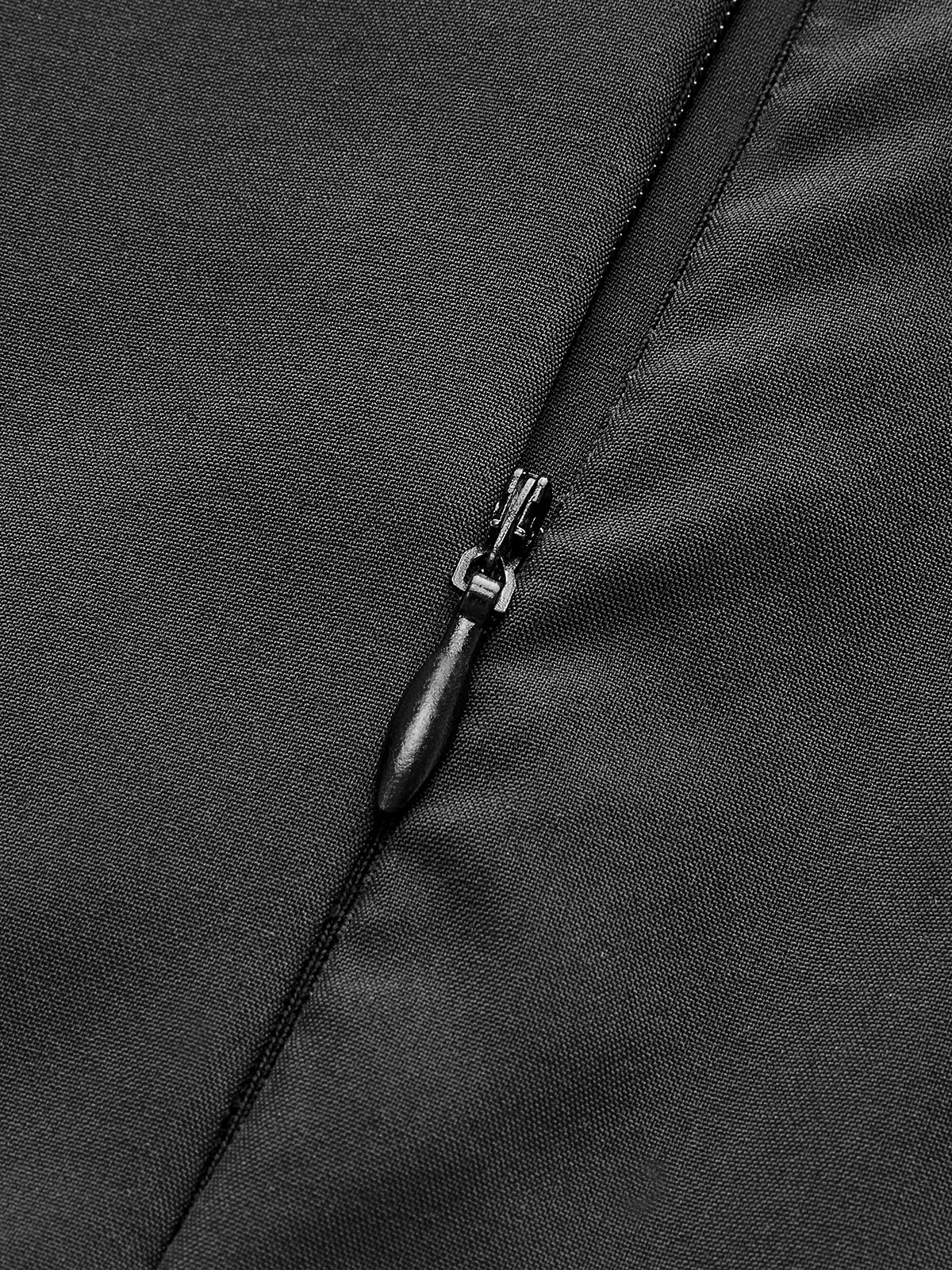 Color Block Cut-Out Waist Dress-Chicvia