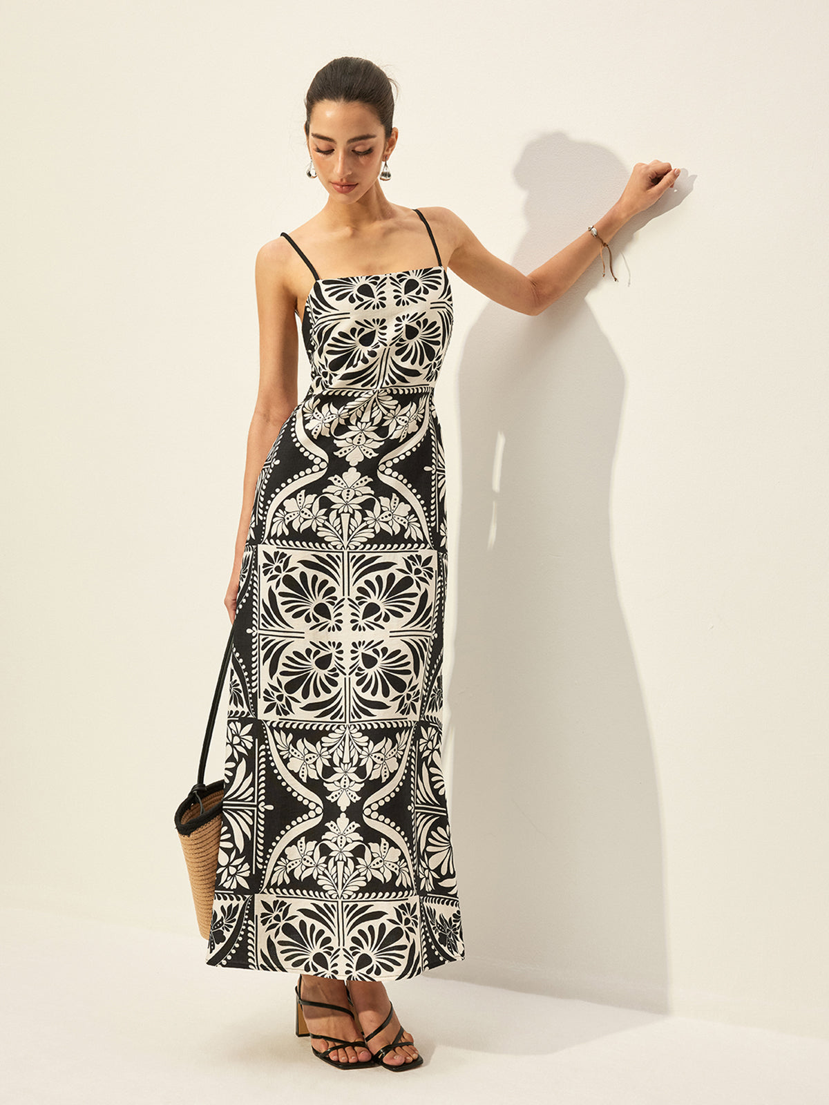 Floral Print Cami Dress-Chicvia