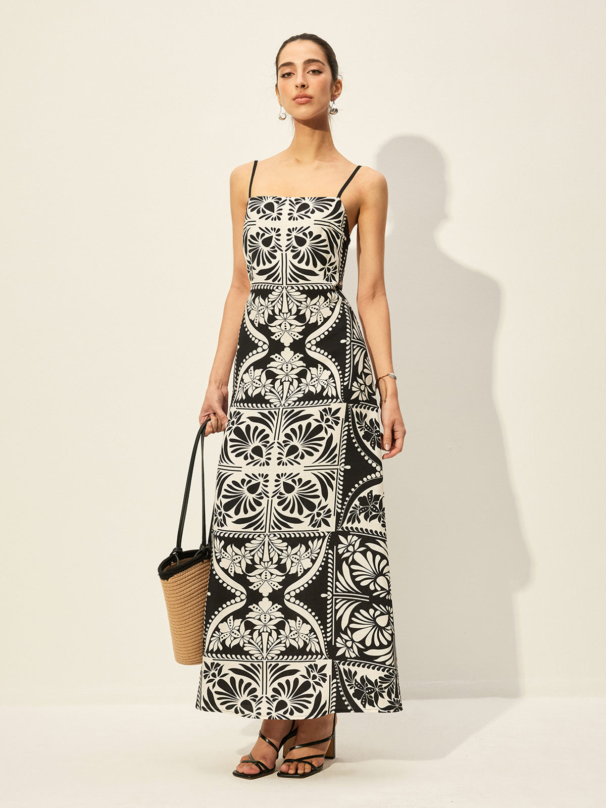 Floral Print Cami Dress-Chicvia