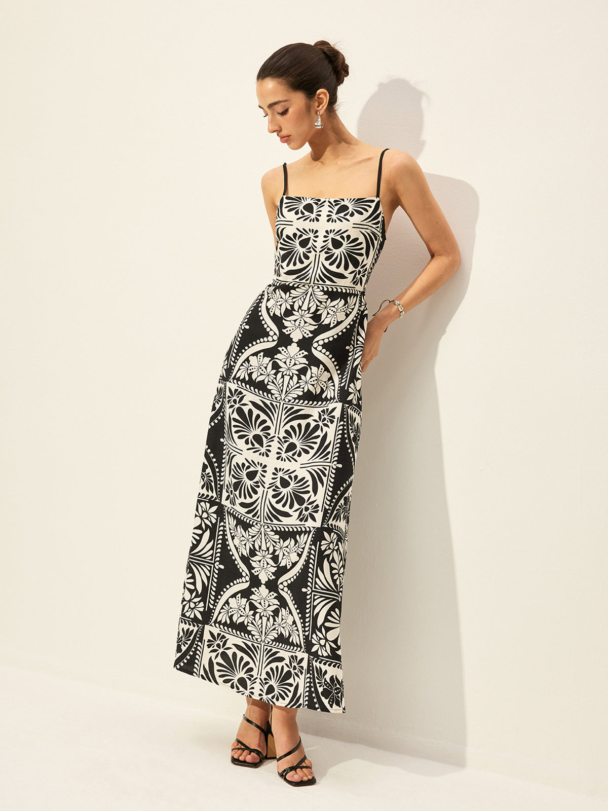 Floral Print Cami Dress-Chicvia