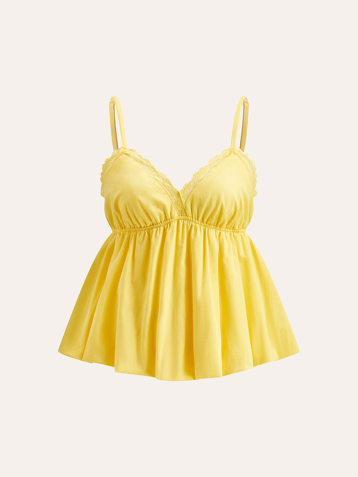 Lace-Trimmed V-Neck Cami Top-Chicvia