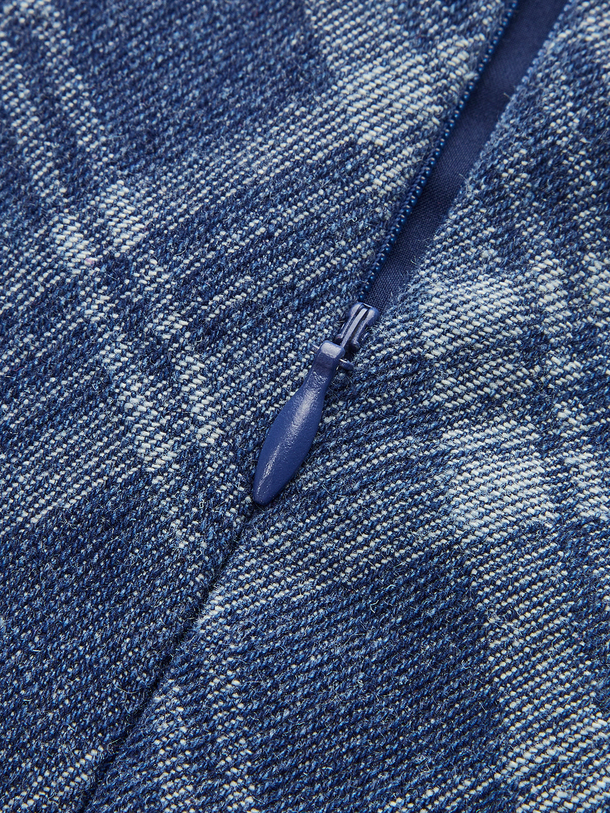 Metal Button Crew-Neck Decor-Pockets Denim Dress-Chicvia