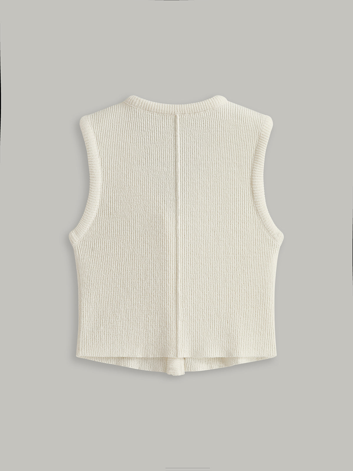 Button Front Sweater Vest-Chicvia