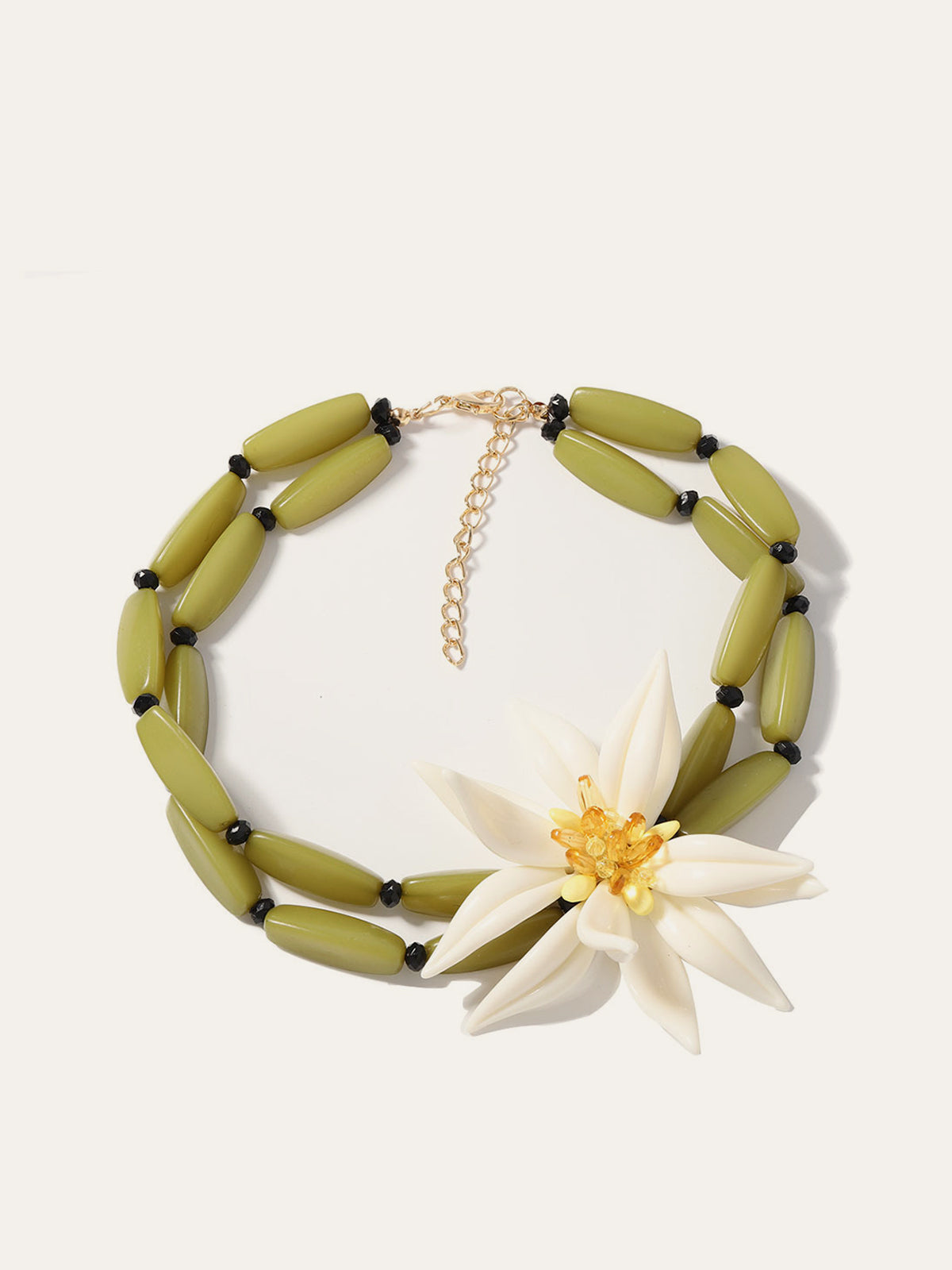 Floral Detail Beaded Bracelet-Chicvia