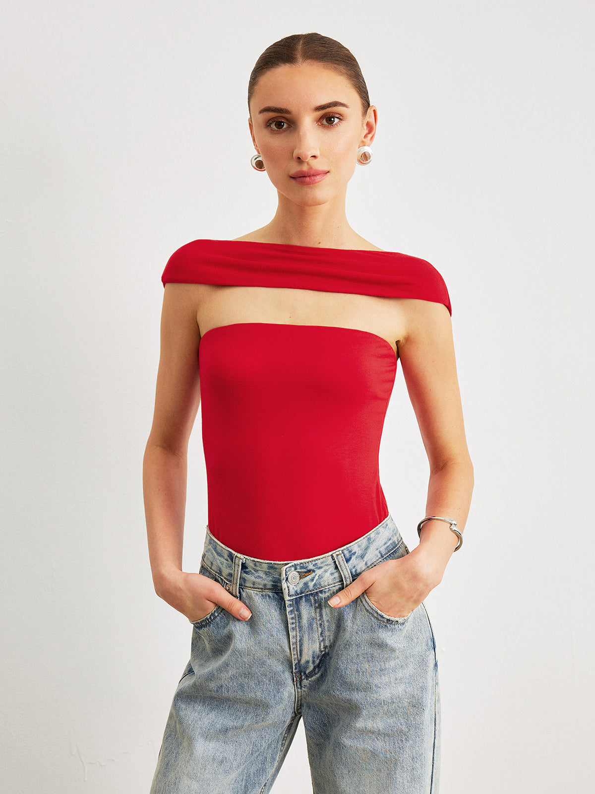 Off-Shoulder Backless Top-Chicvia