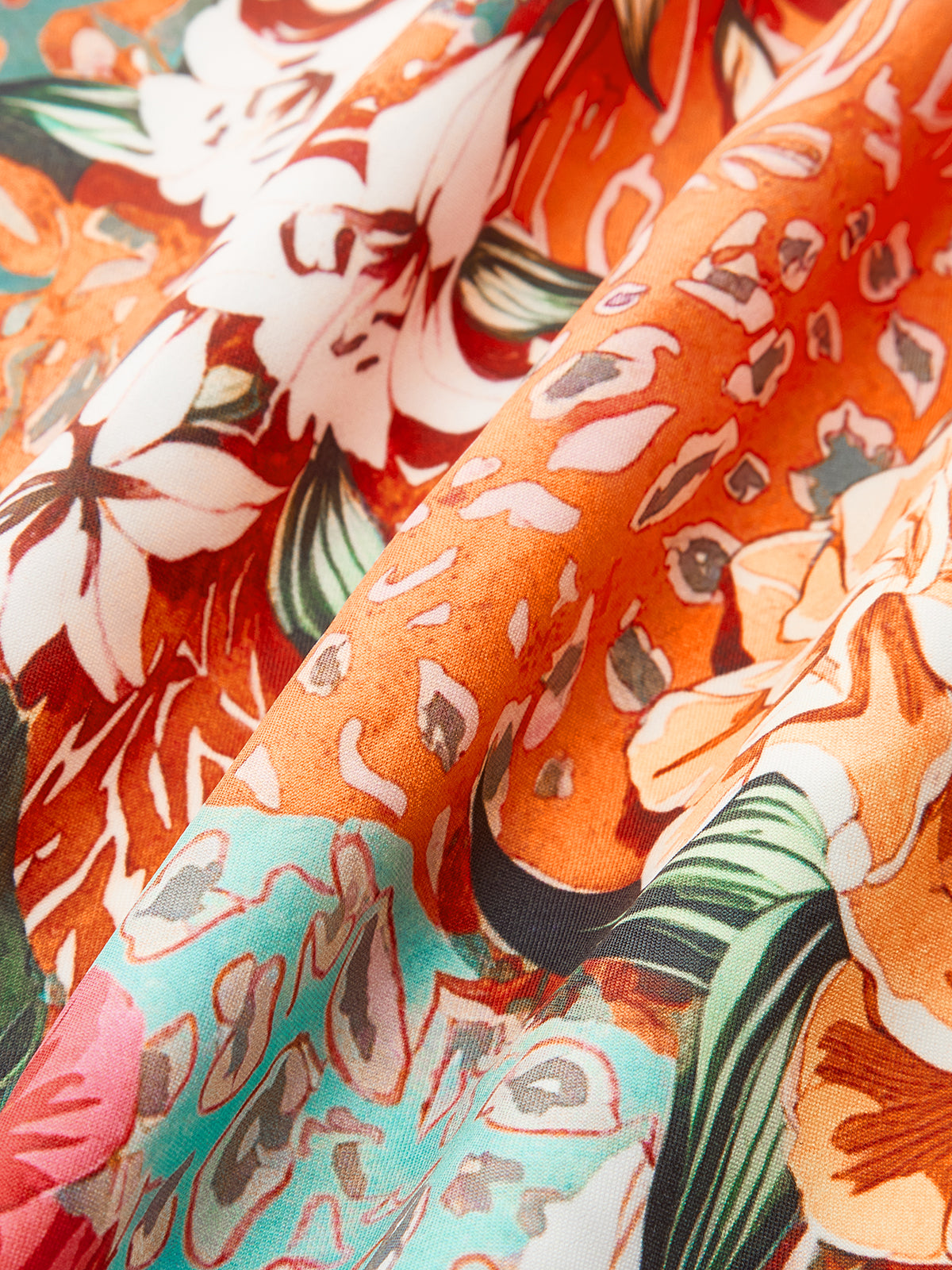 Floral Print Cross-Back Dress-Chicvia