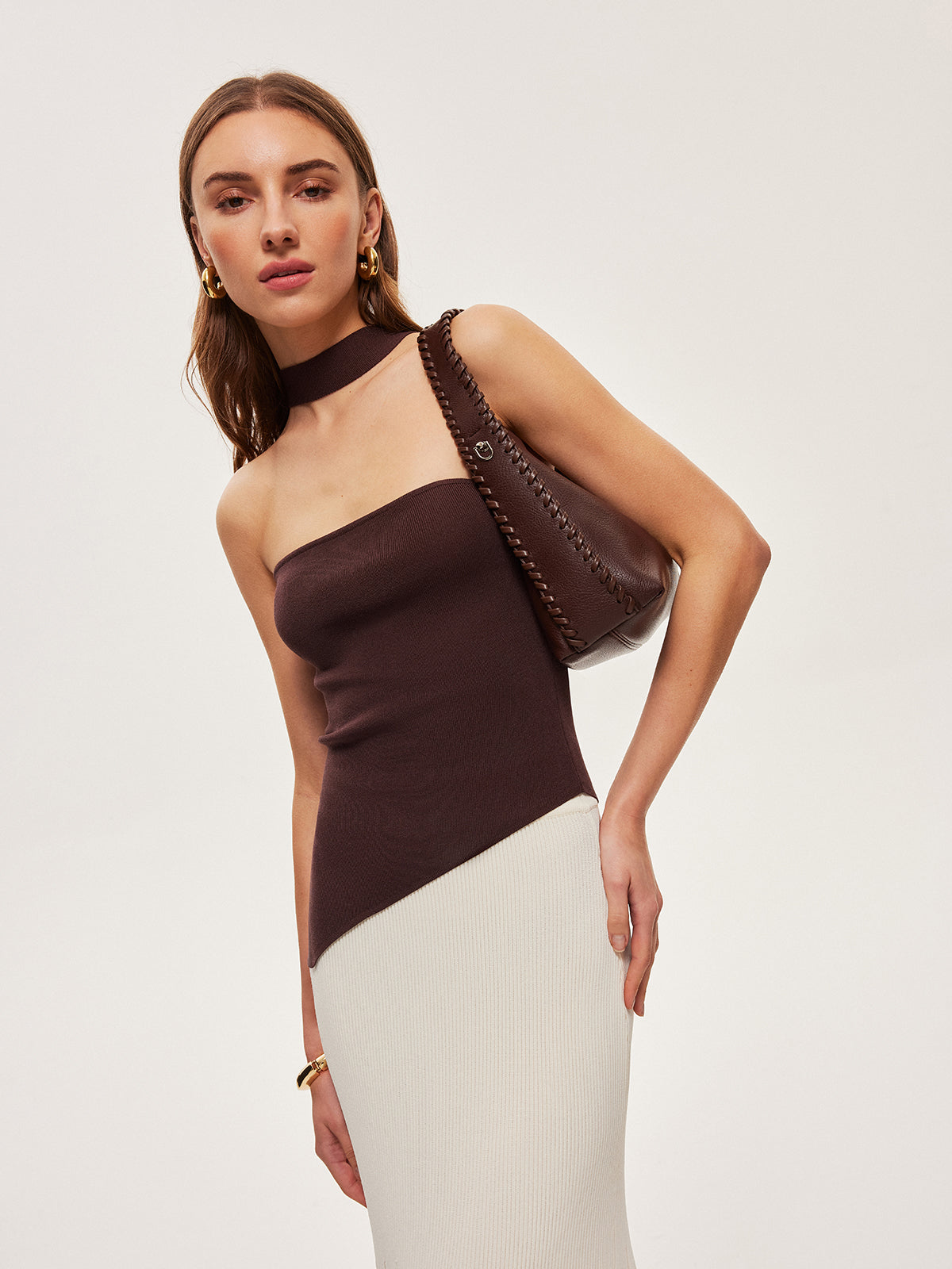 Halter Neck Knit Top-Chicvia