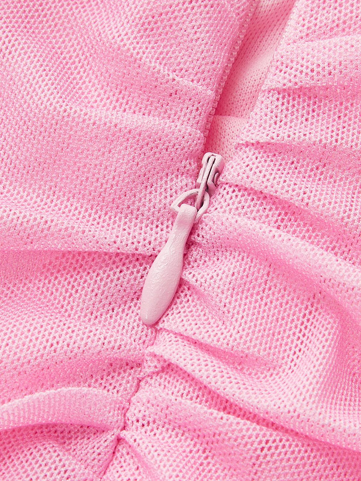 Color Block Gradient Strapless Ruched Mesh Split Dress-Chicvia