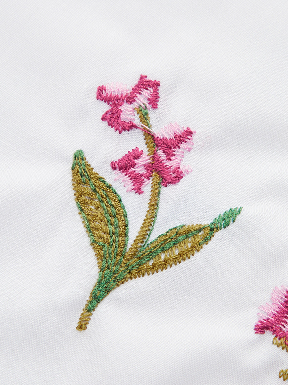 Embroidered Scallop Trim Puff Sleeve Bow Blouse-Chicvia